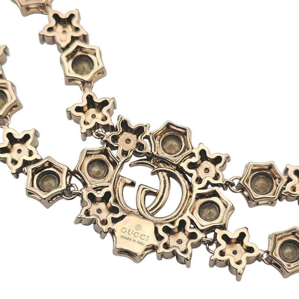 GUCCI GG Crystal Floral Choker Necklace 2023 GUCCI