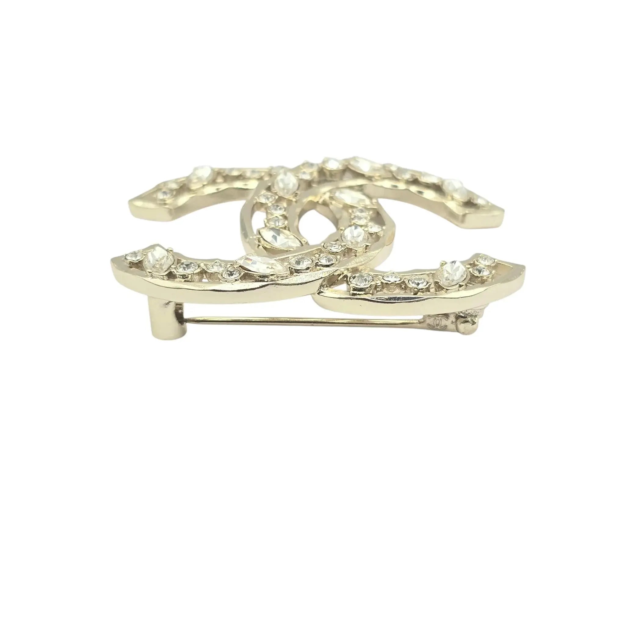 Chanel CC Gold/Crystal Brooch 2020 CHANEL