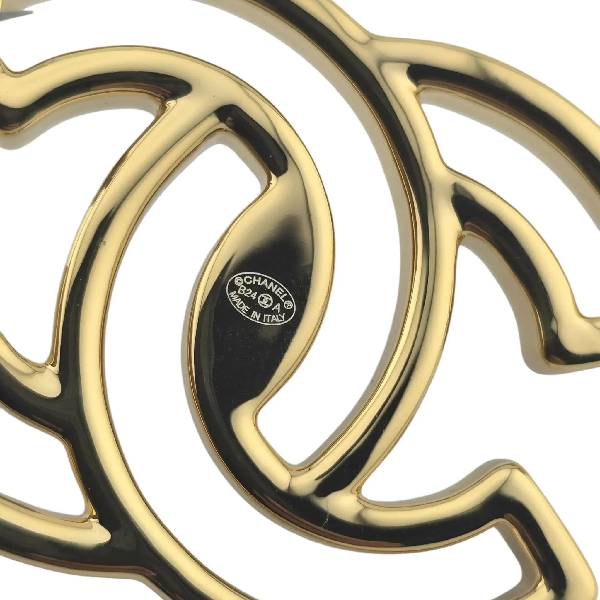 Chanel Black Enamel Gold/Transparent CC Brooch 2024 CHANEL