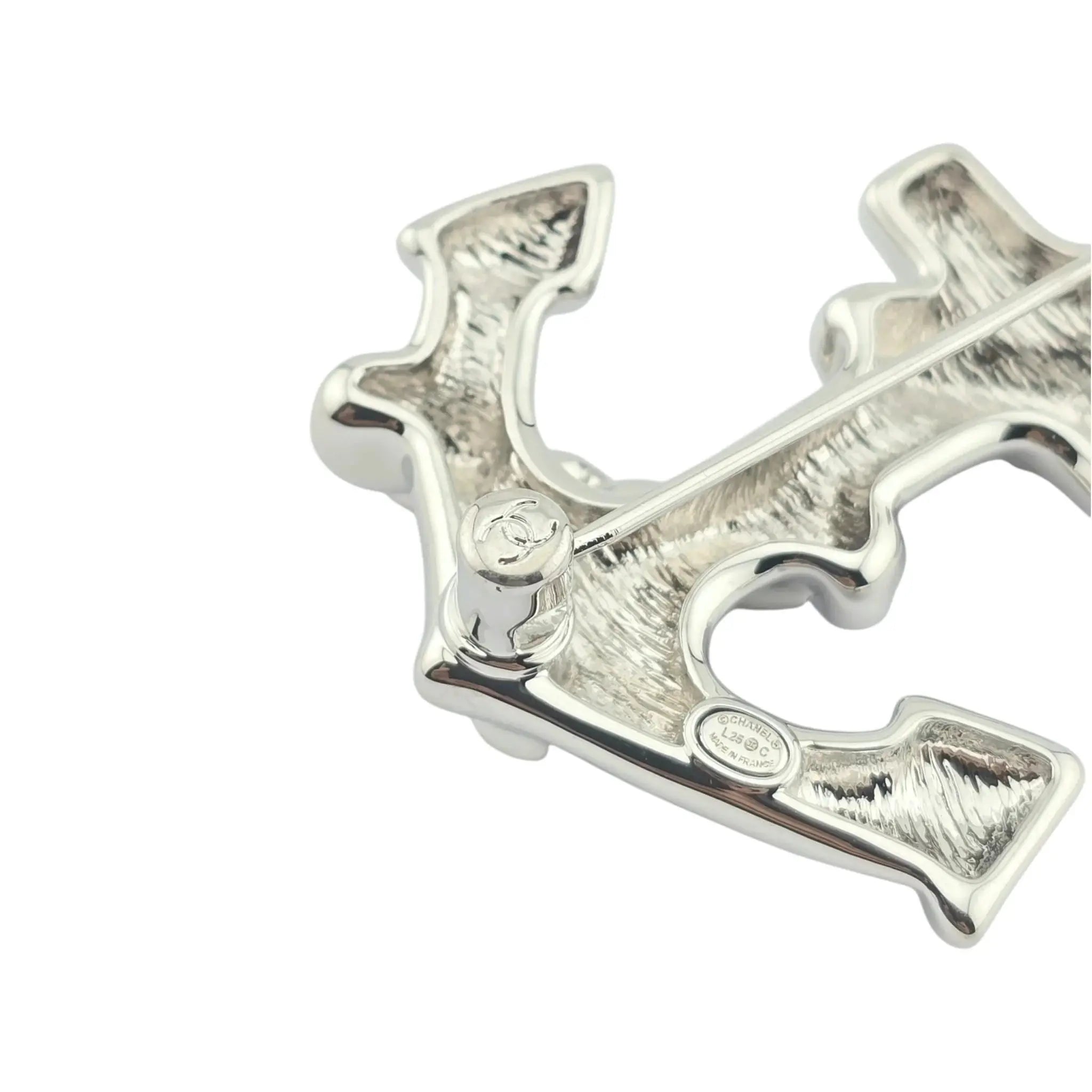Chanel CC Silver Anchor Brooch 2025 CHANEL