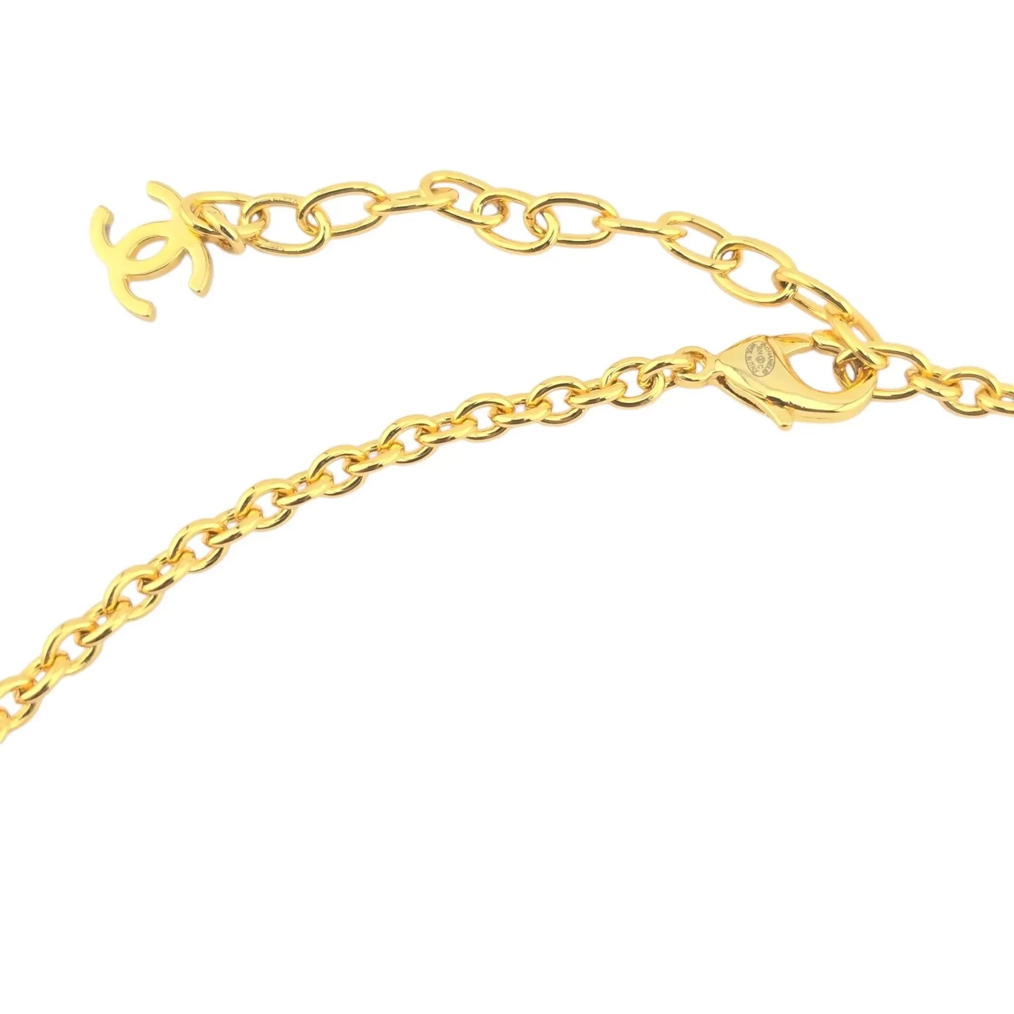 Chanel CC Gold / Pink Choker Necklace 2024 CHANEL