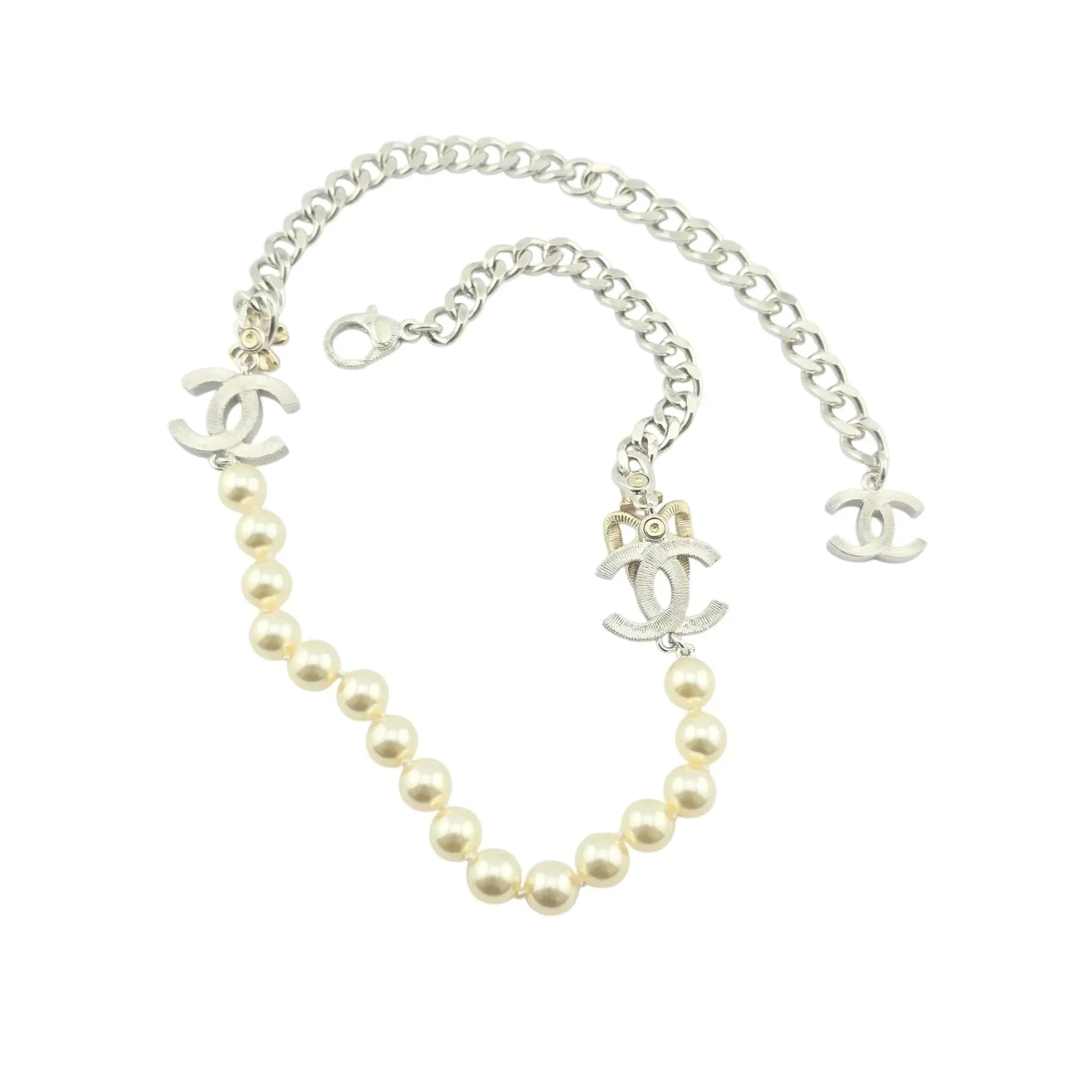 Chanel CC Faux Pearl Choker Necklace 2024 CHANEL