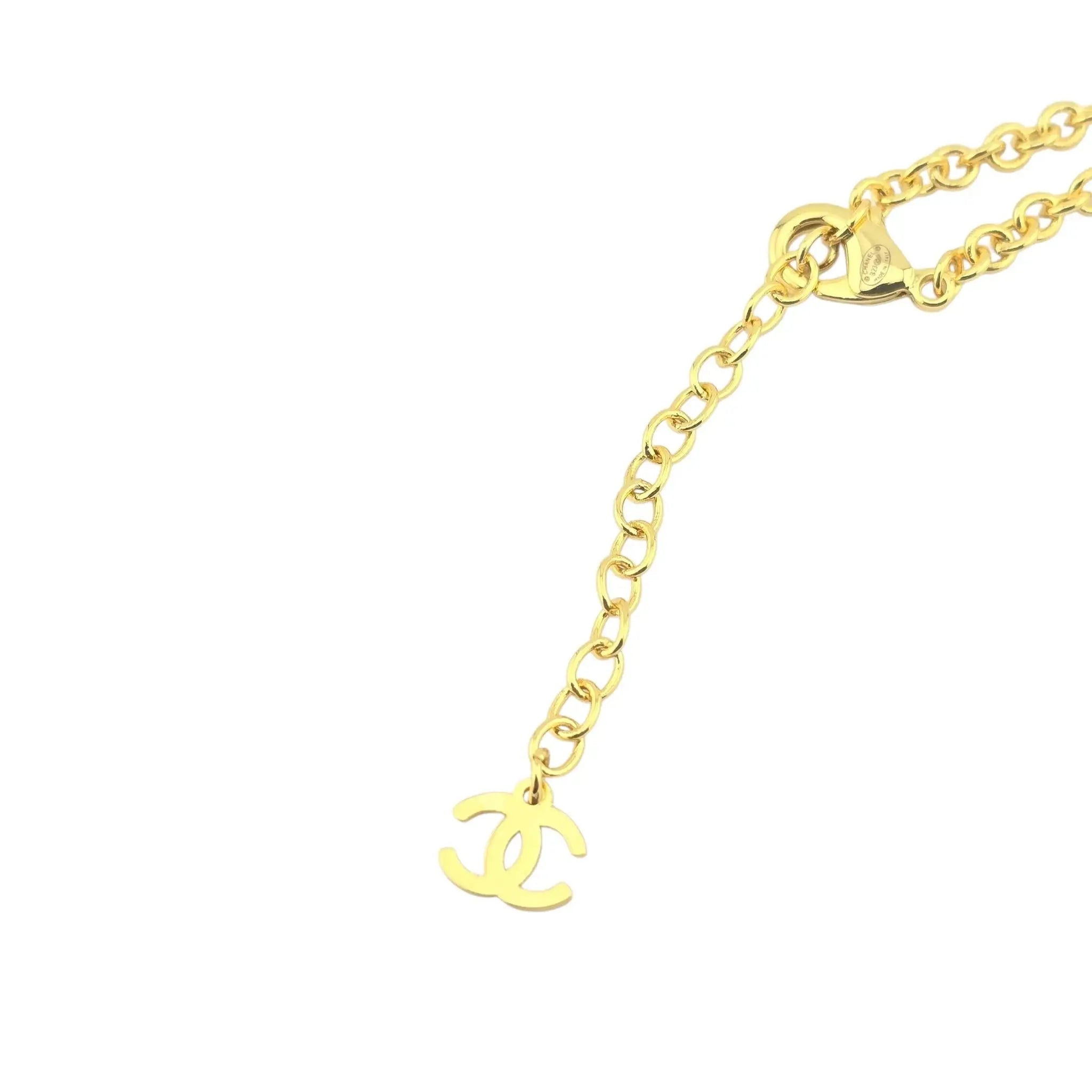 Chanel CC Gold Hearts Crystal Necklace 2023 CHANEL