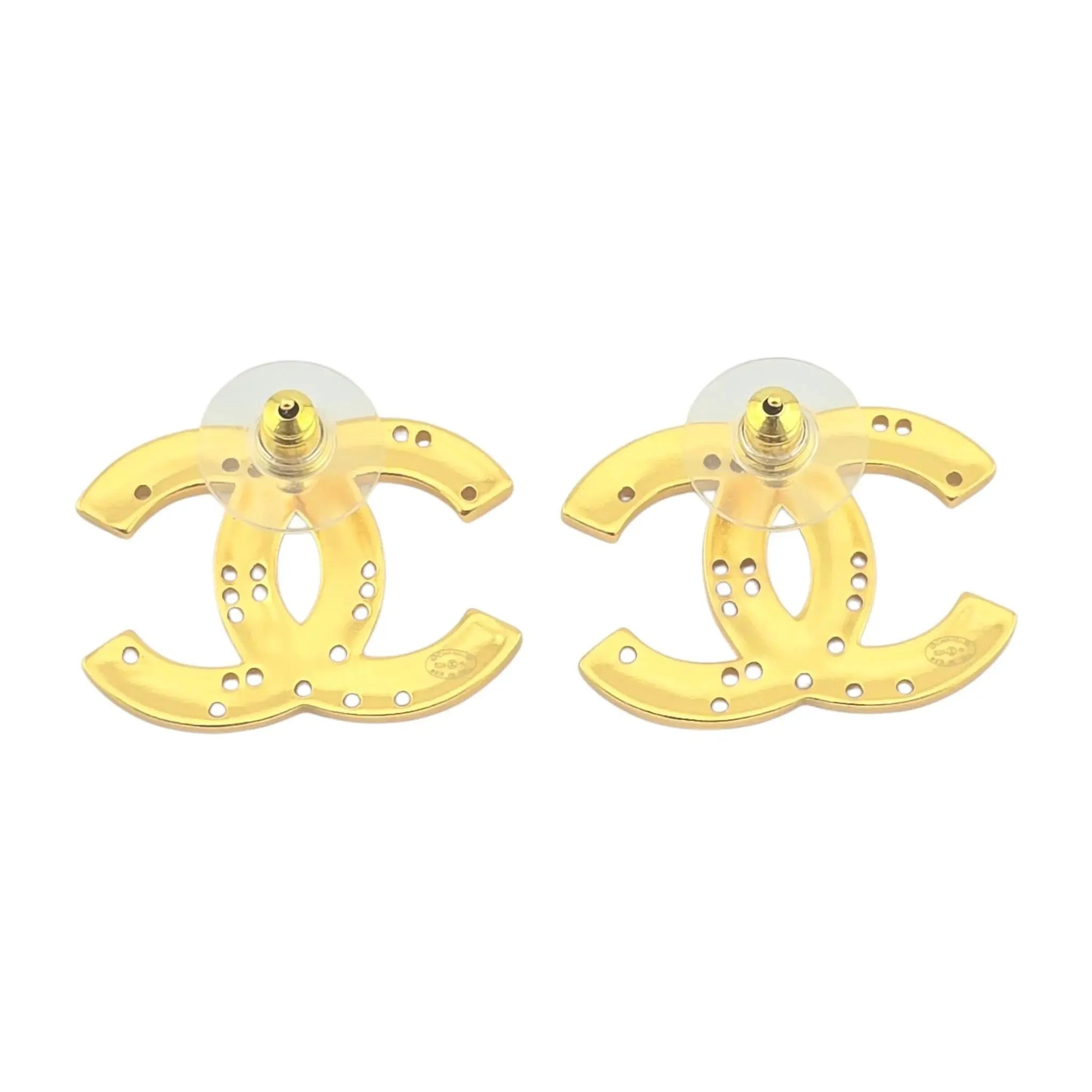 Chanel CC Gold Crystal Earrings 2024 CHANEL