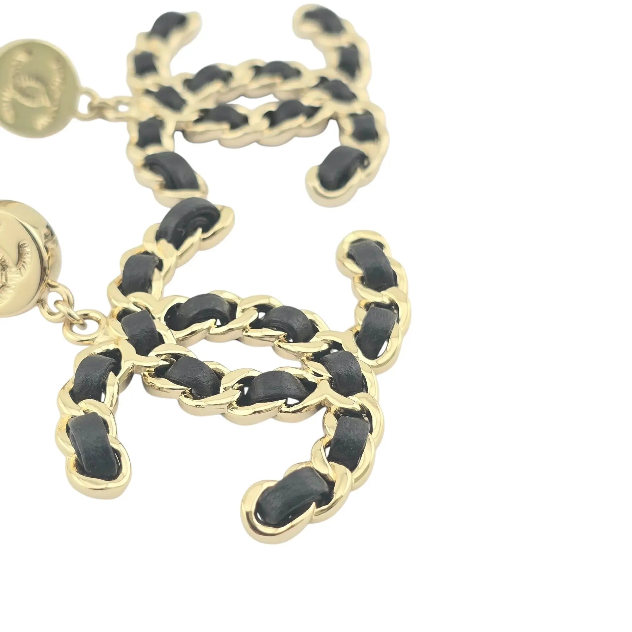 Chanel CC Gold Lambskin Chain Drop Earrings 2025 CHANEL