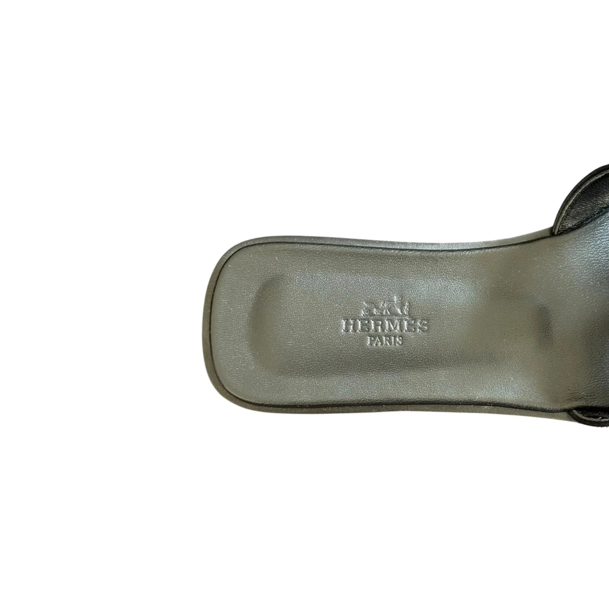 Hermes Oran Sandal Black Noir - 39 UK 6 HERMES