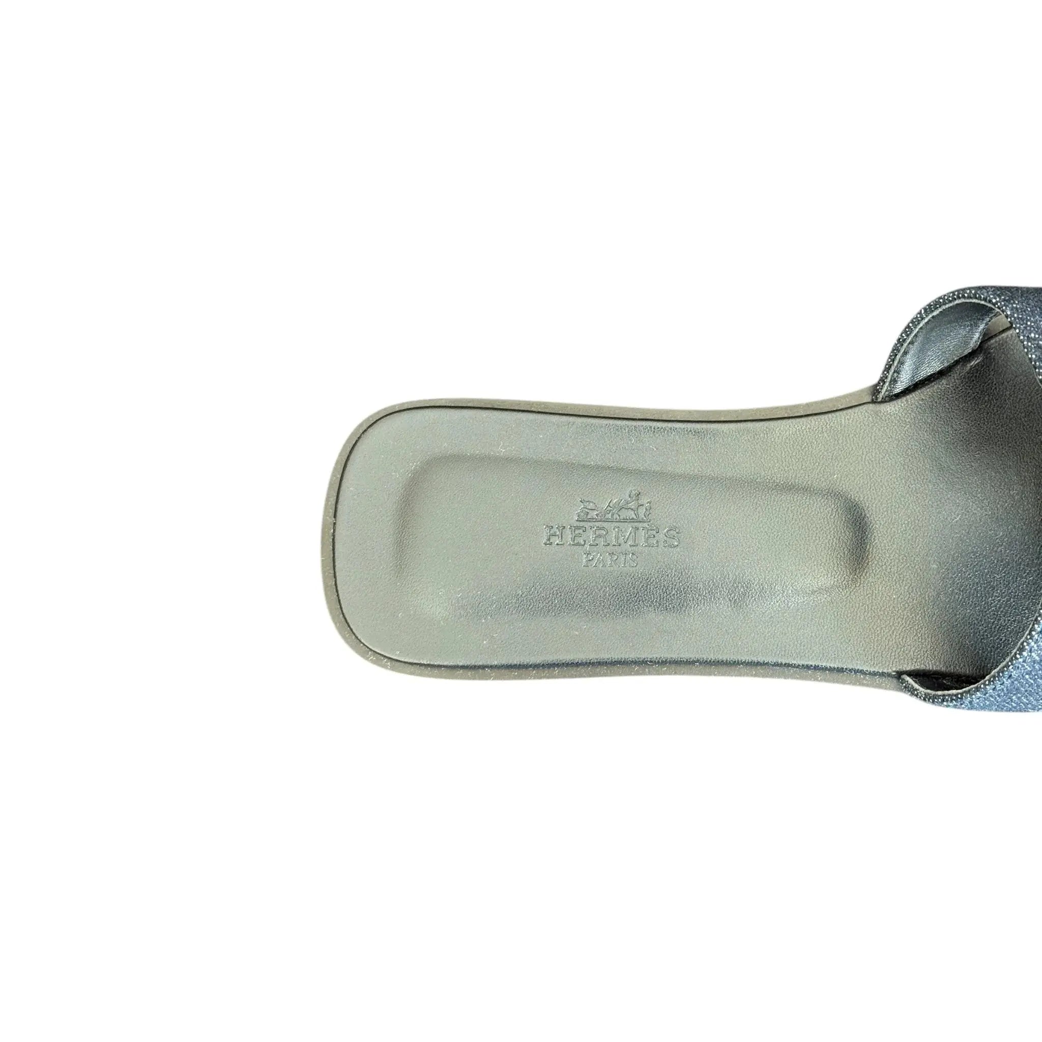 Hermes Oran Sandal Bleu Brut Denim 39 UK 6 HERMES