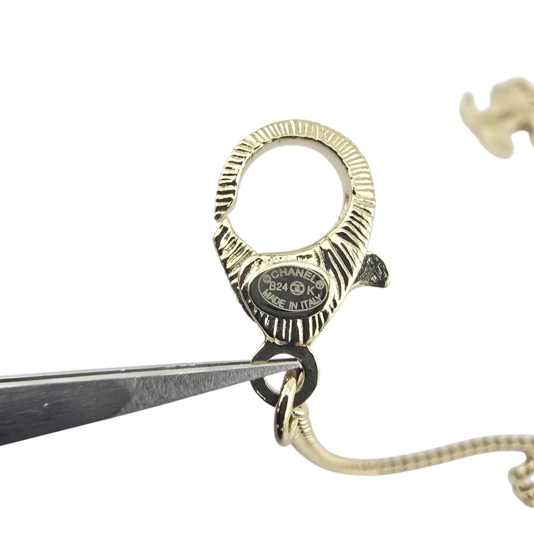 Chanel CC Bow Pendant Gold Silver Necklace 2024 CHANEL