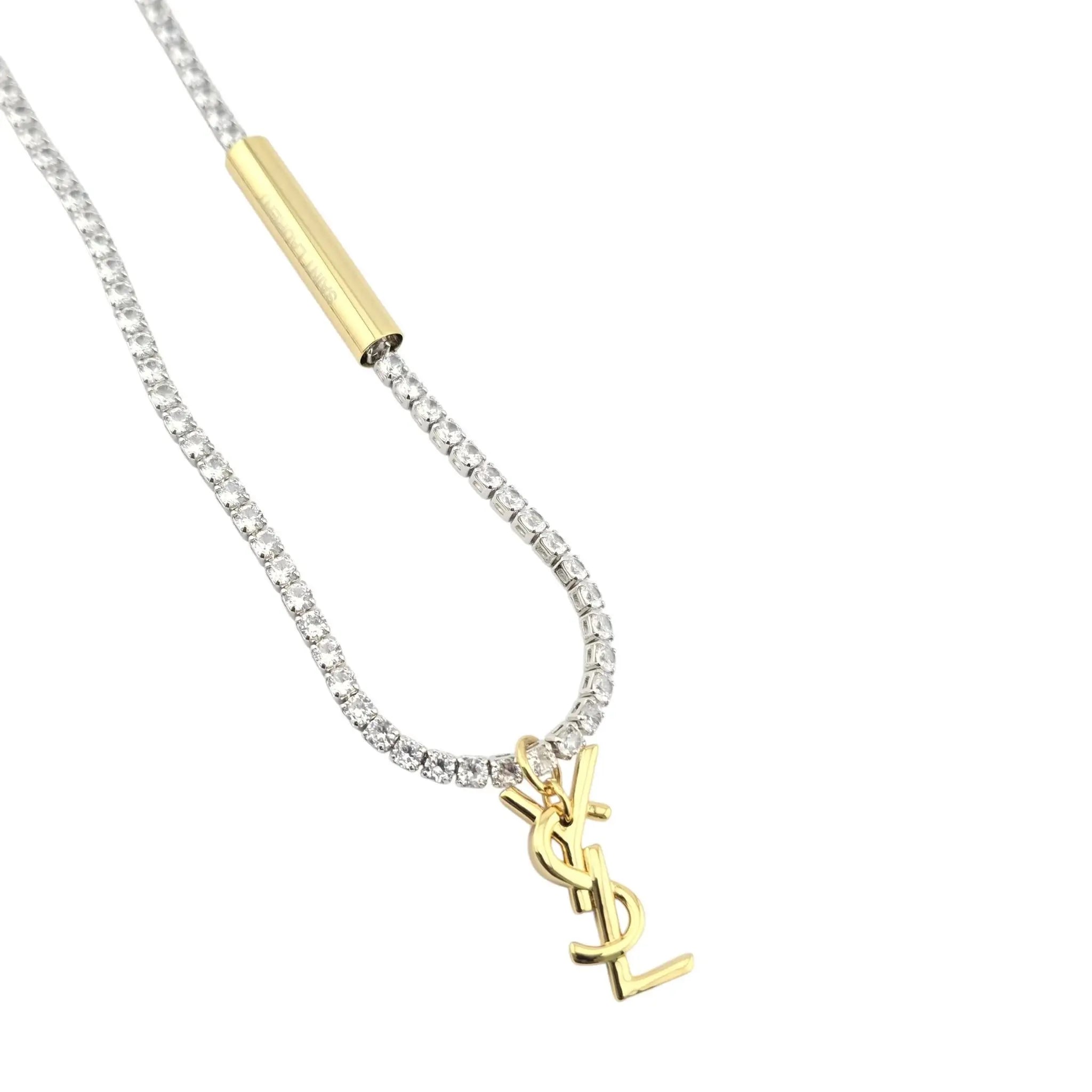 Saint Laurent YSL Crystal Necklace SAINT LAURENT