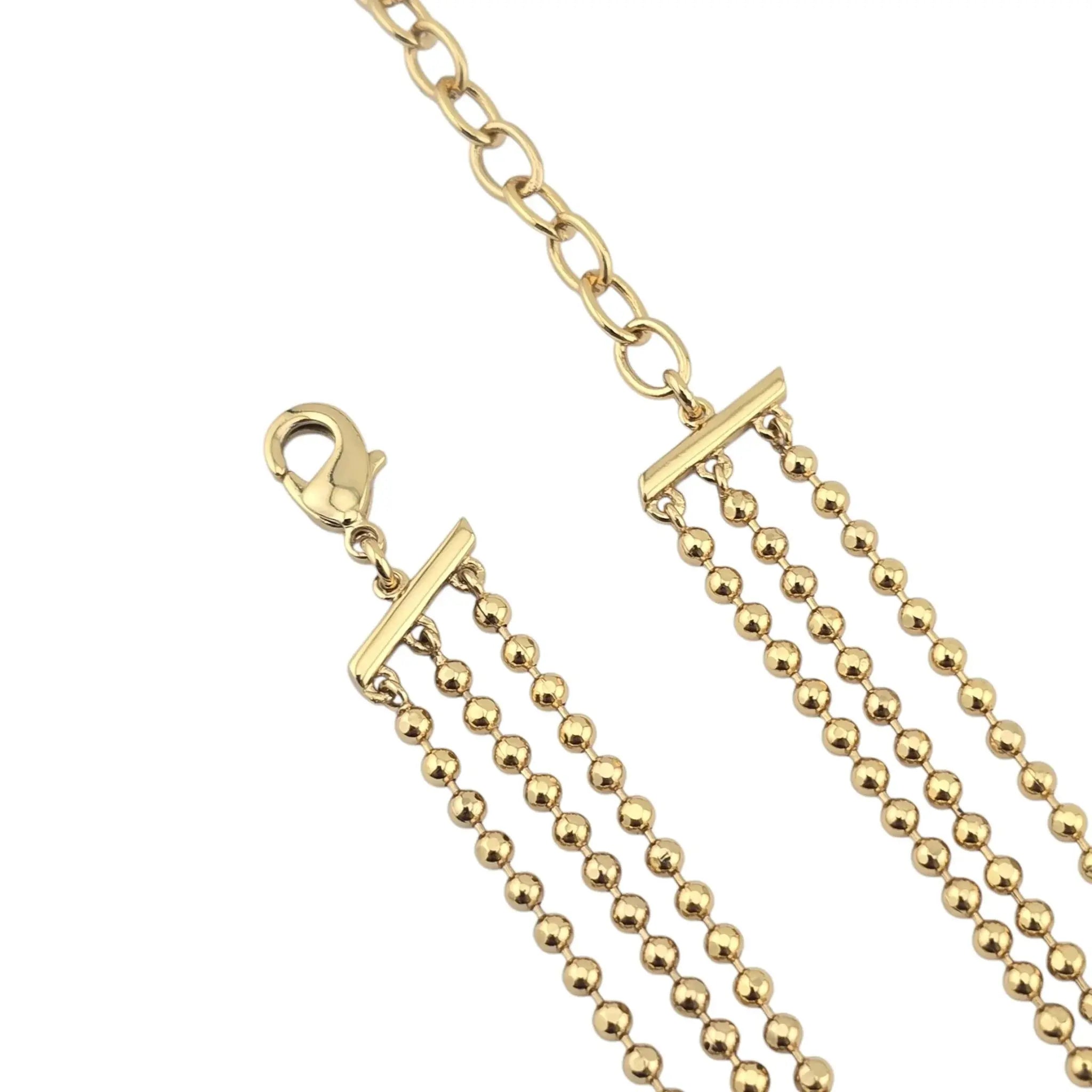 Louis Vuitton LV Gold Essential V 3 Row Necklace LOUIS VUITTON
