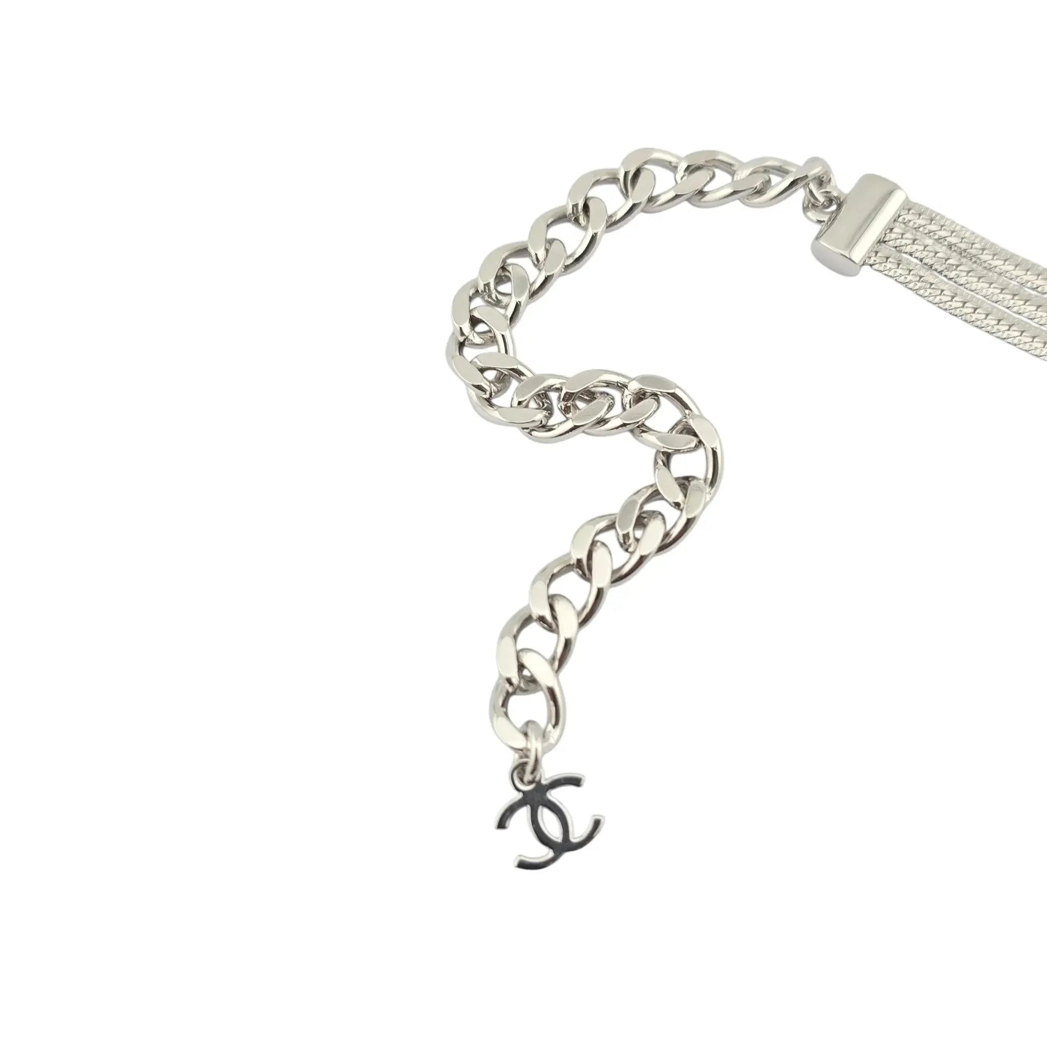 Chanel CC Silver Layer Necklace 2022 CHANEL