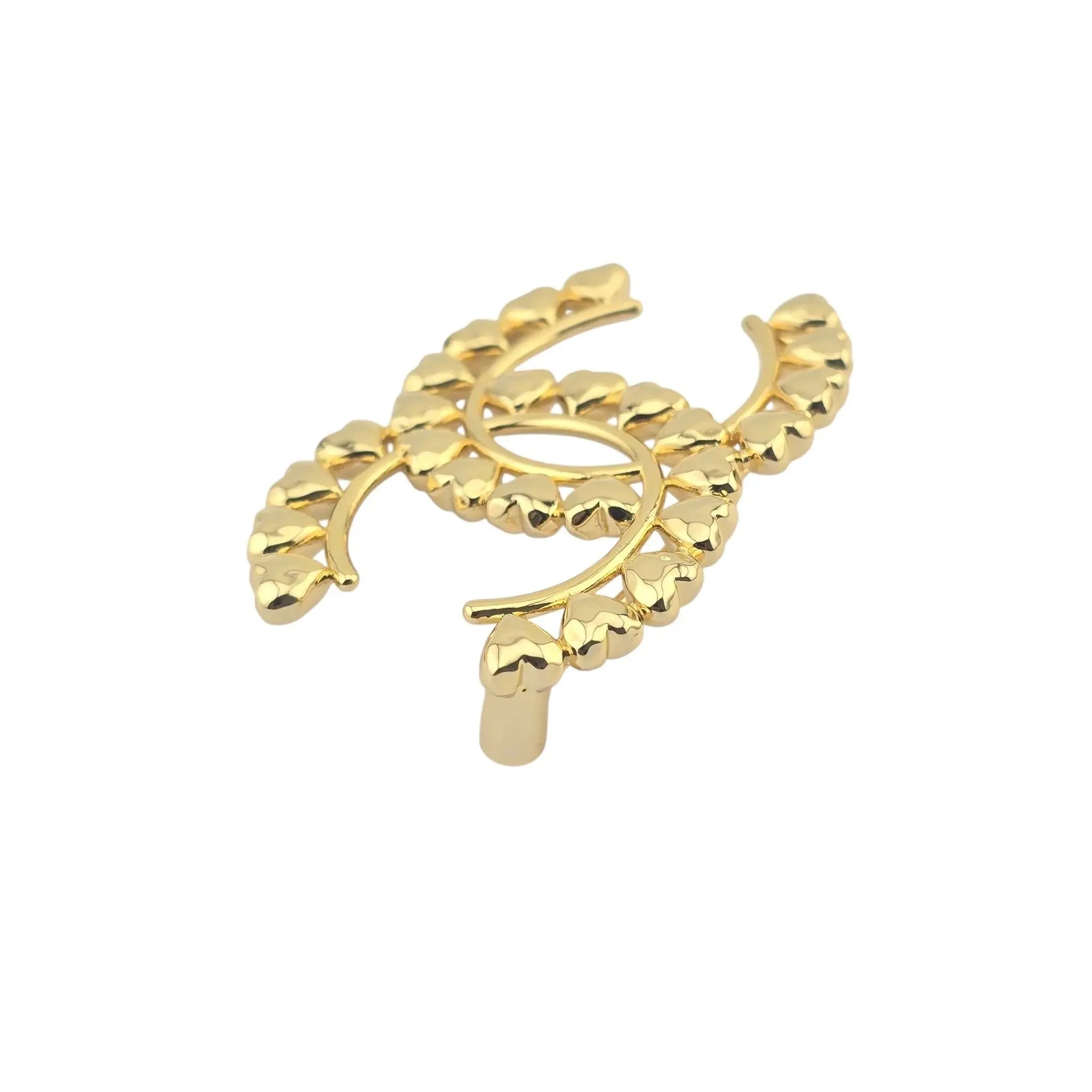 Chanel CC Metal Gold Hearts Brooch 2023 CHANEL