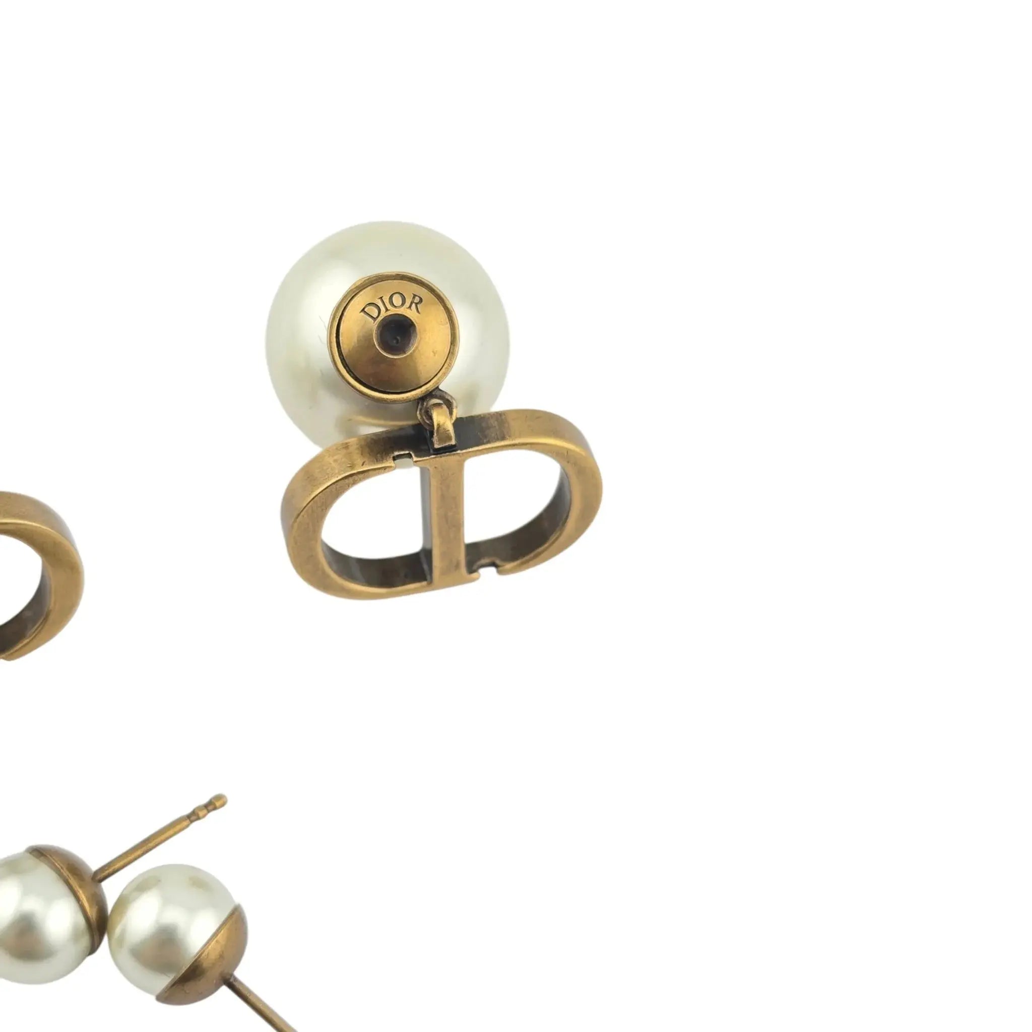 Christian Dior Tribales Faux Pearl CD Earrings DIOR