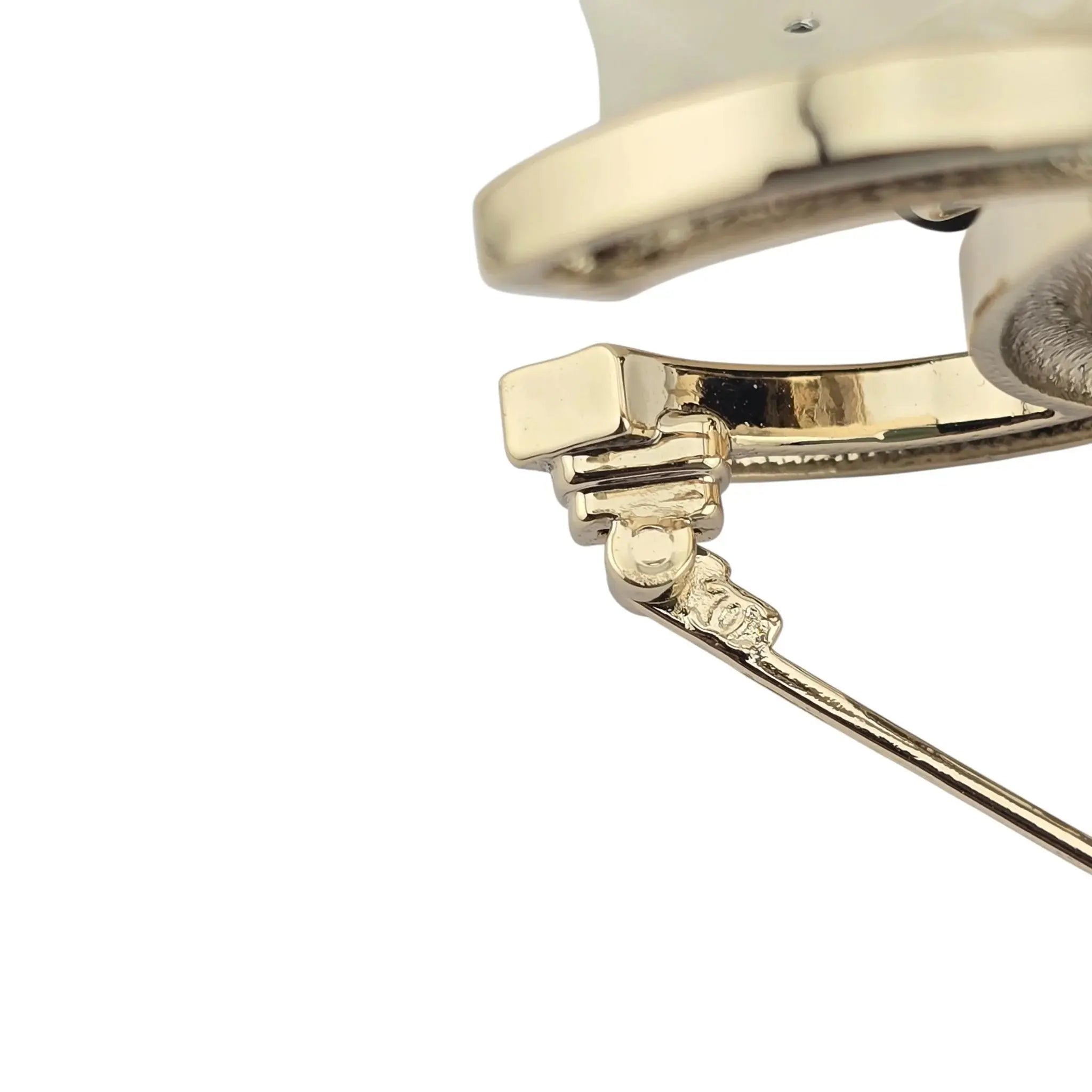 Chanel CC Crystal Resin Flap Bag Brooch Gold White 2023 CHANEL