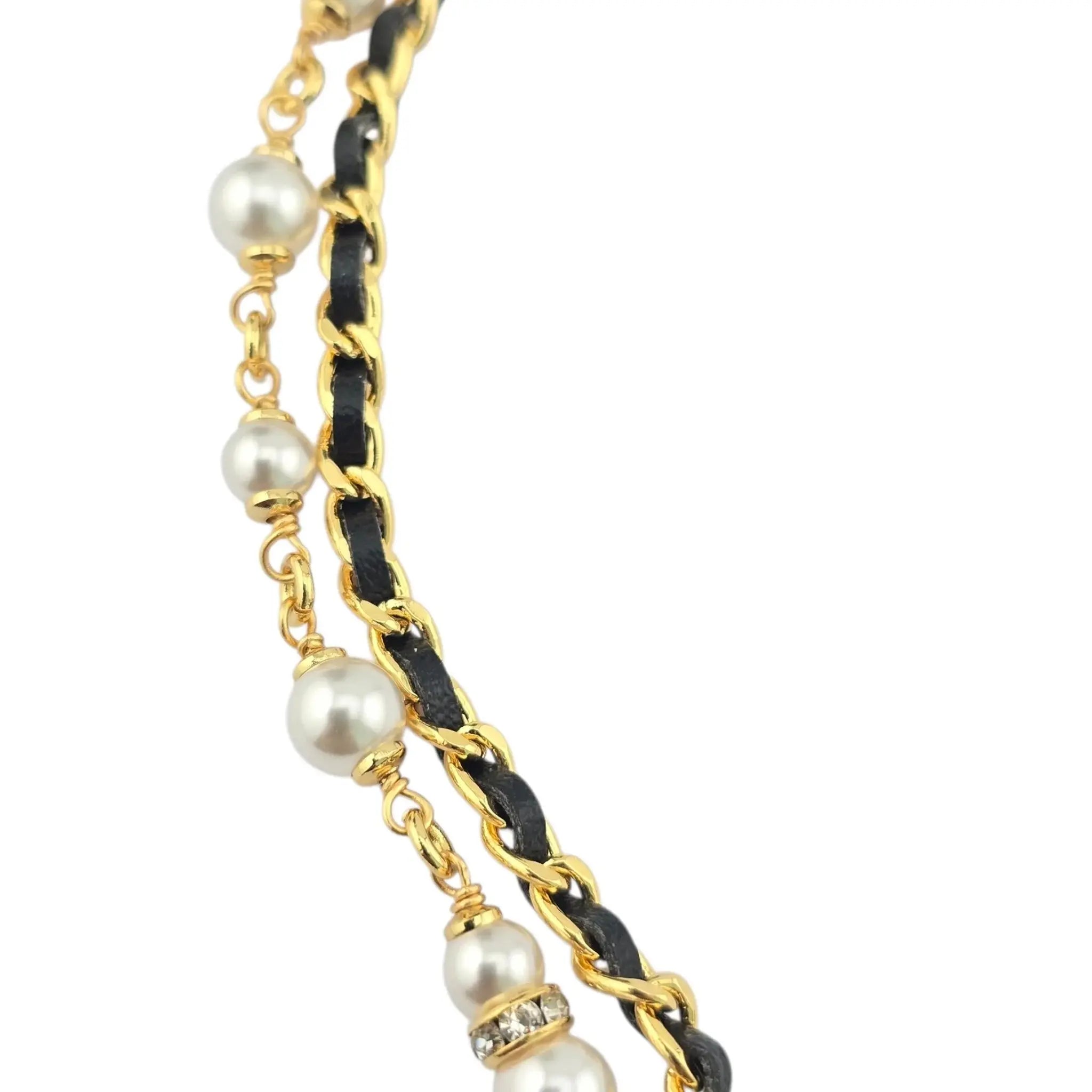 Chanel CC Faux Pearl Leather Necklace 2024 CHANEL