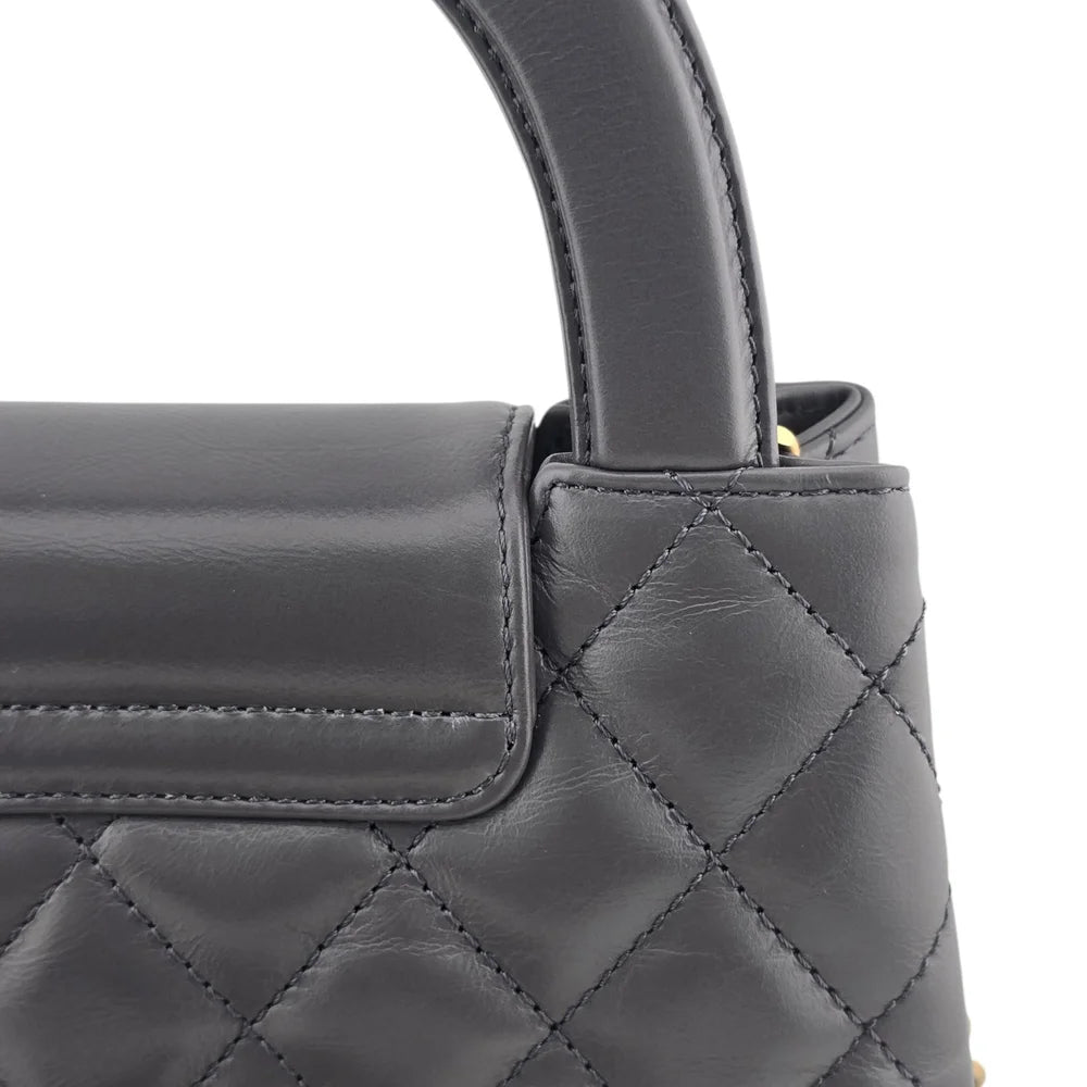 Chanel Small Kelly Re-Edition Grey Shopping Handbag CHANEL
