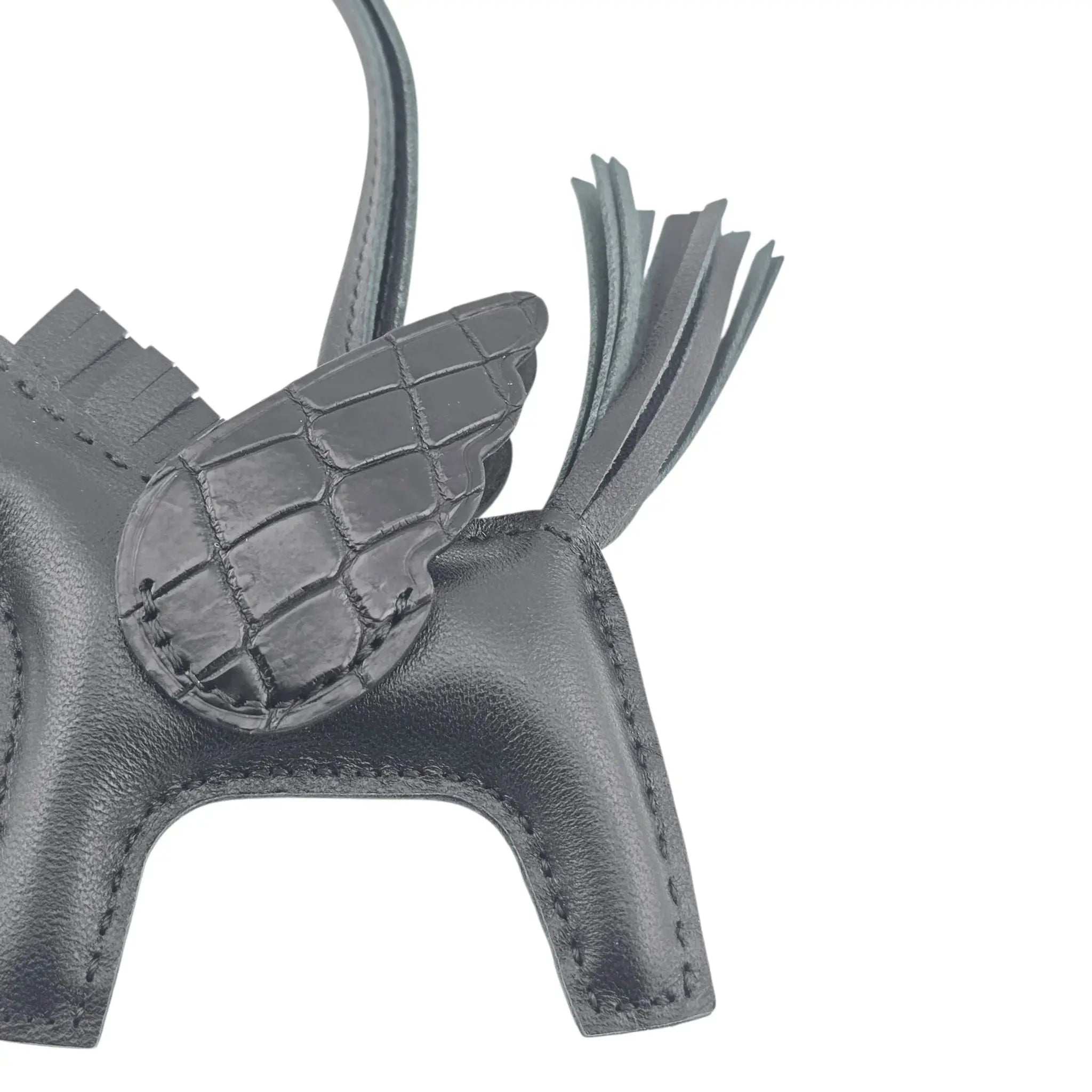 Hermès Rodeo Pegase So Noir Black Leather and Alligator Touch PM Charm Bag HERMES