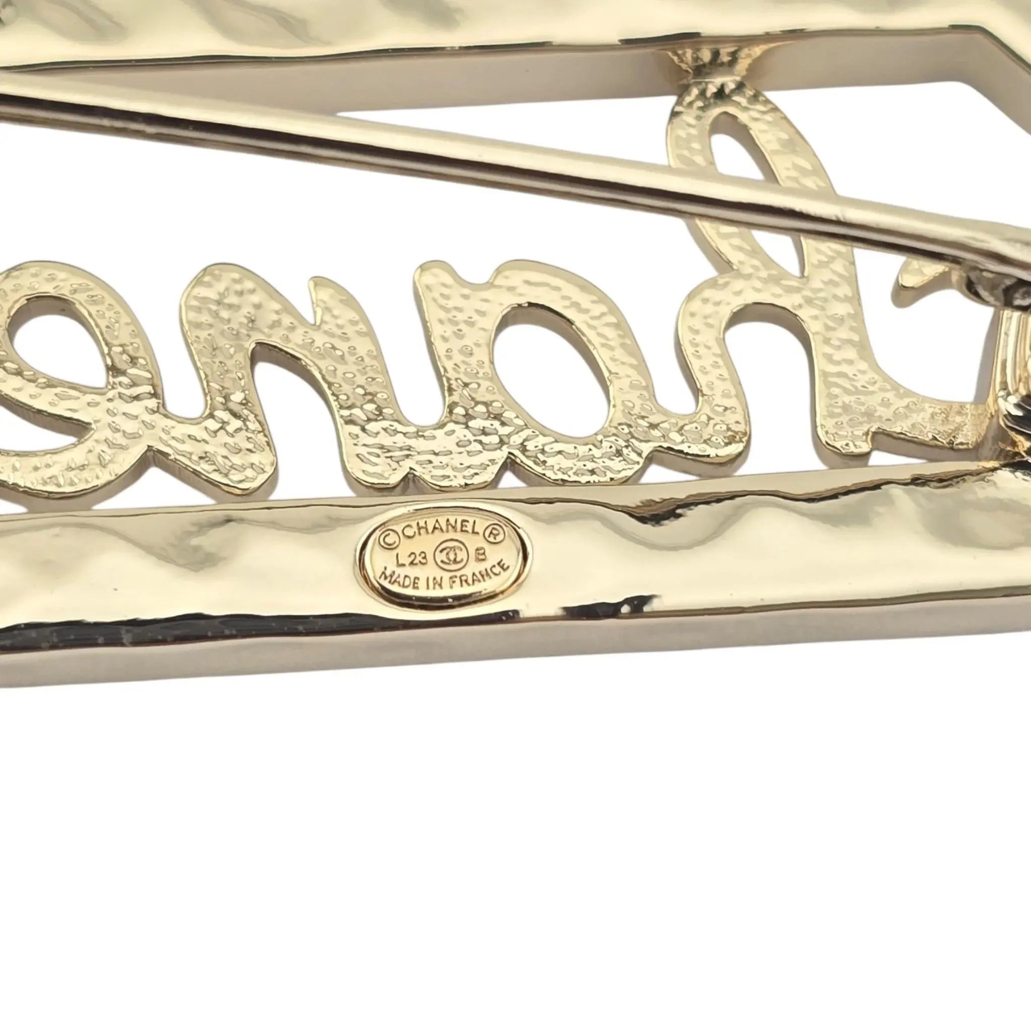 Chanel Logo Crystal Pearl Brooch 2023 CHANEL