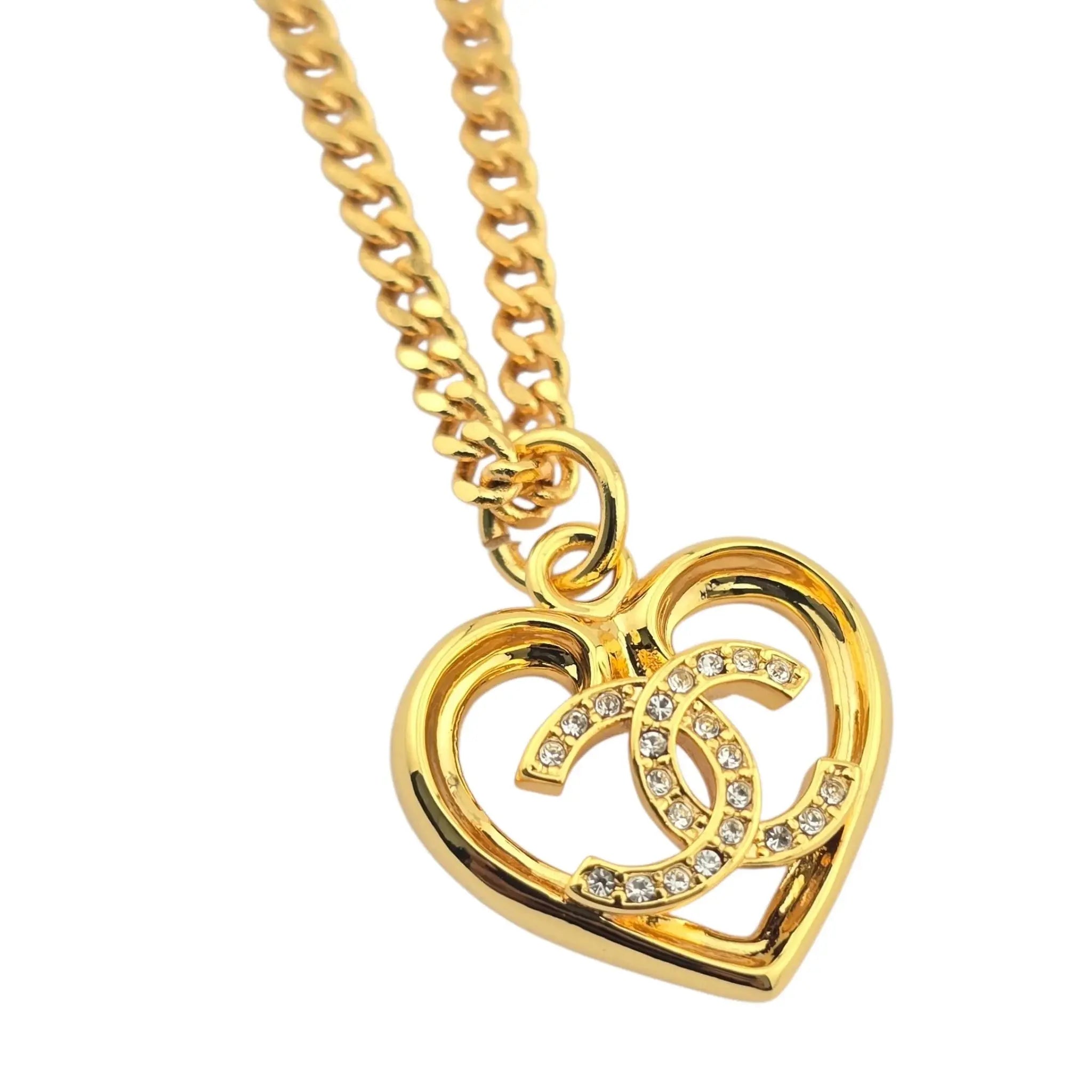 Chanel CC Gold Heart Small Pendant Necklace 2023 CHANEL