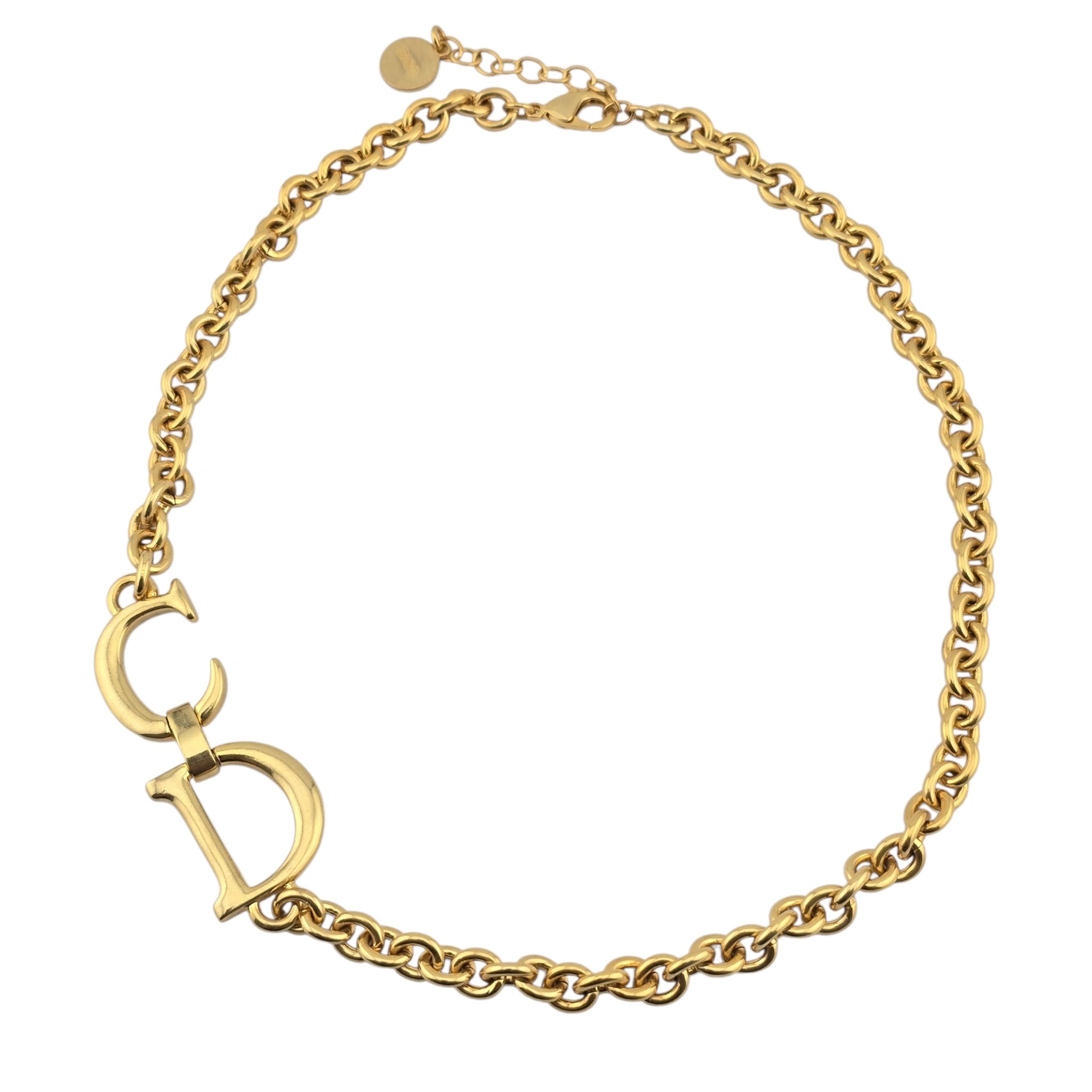 Christian Dior CD Gold Saddle Necklace DIOR