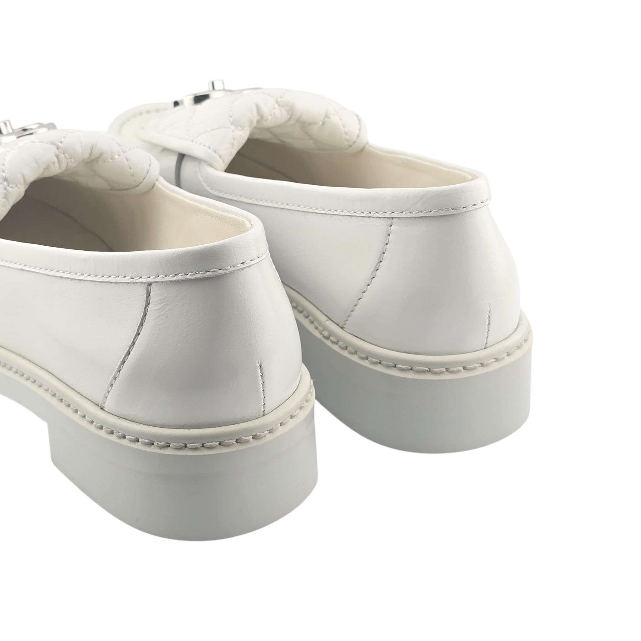 Chanel CC Lambskin Quilted Turnlock Patent Loafers