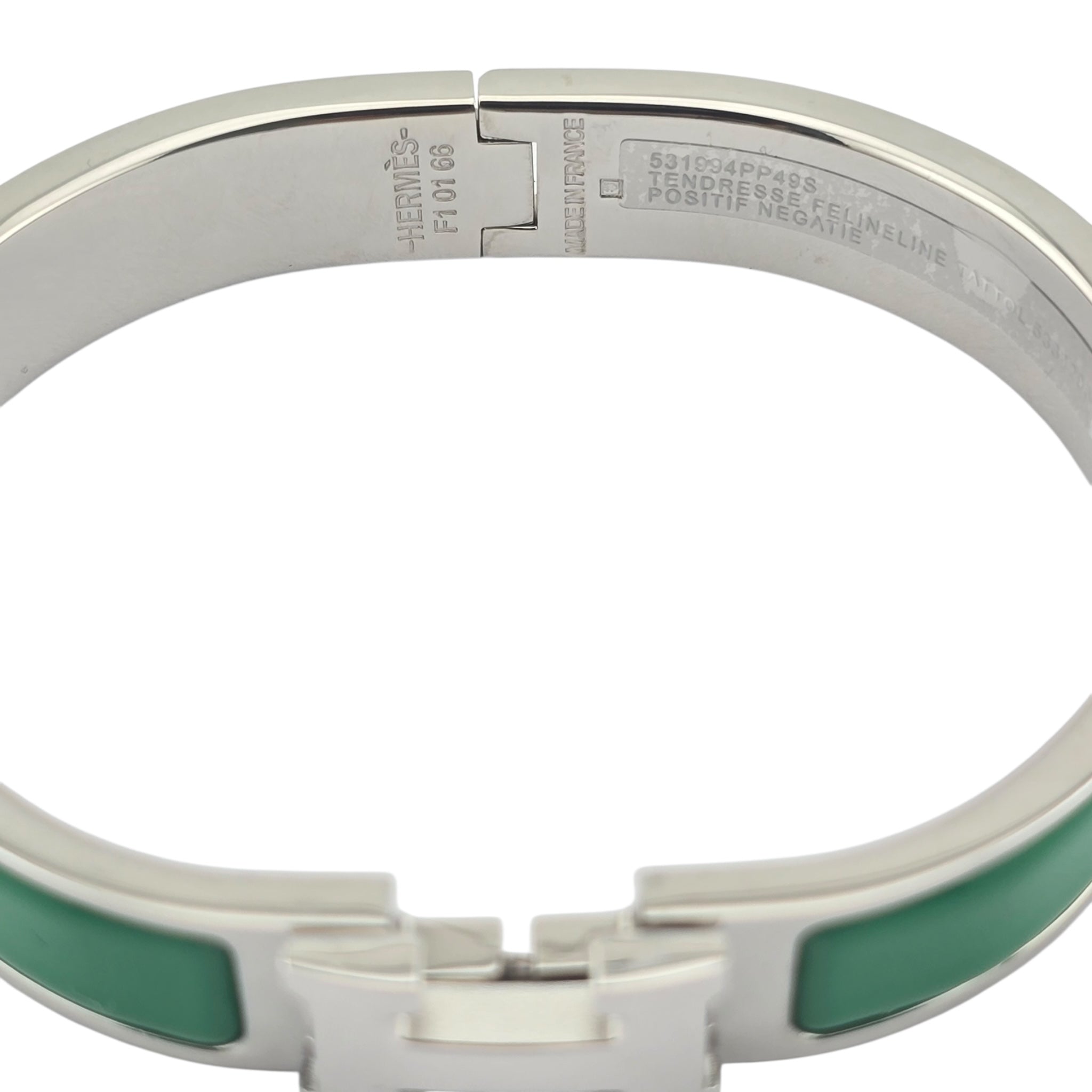 Hermes Clic H Bracelet Green Palladium GM