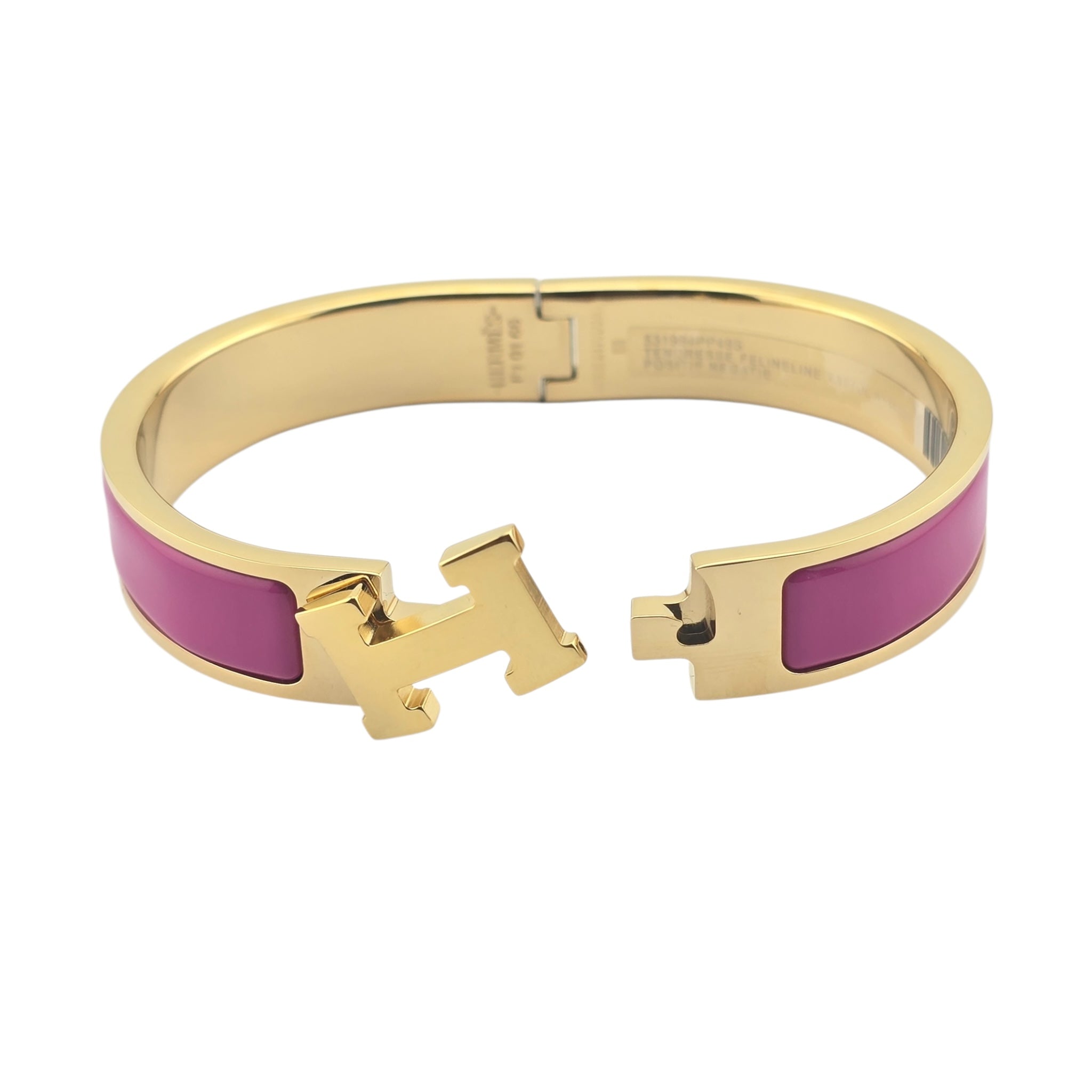 Hermes Clic H Bracelet Rose Azalee Gold GM