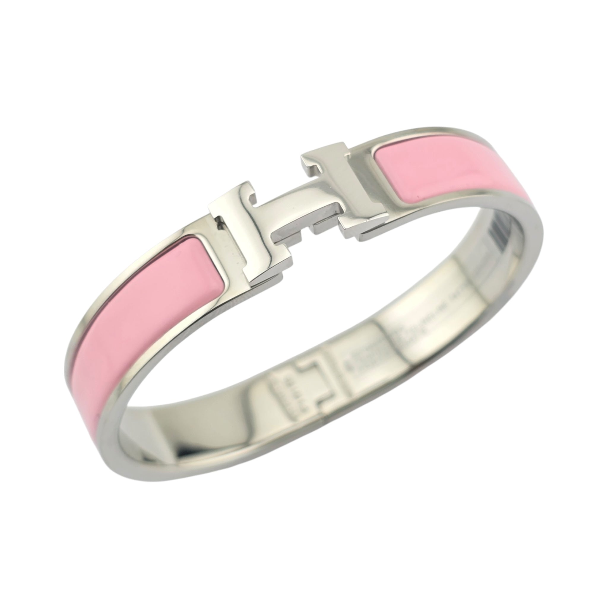 Hermes Clic H Bracelet Light Pink Palladium GM
