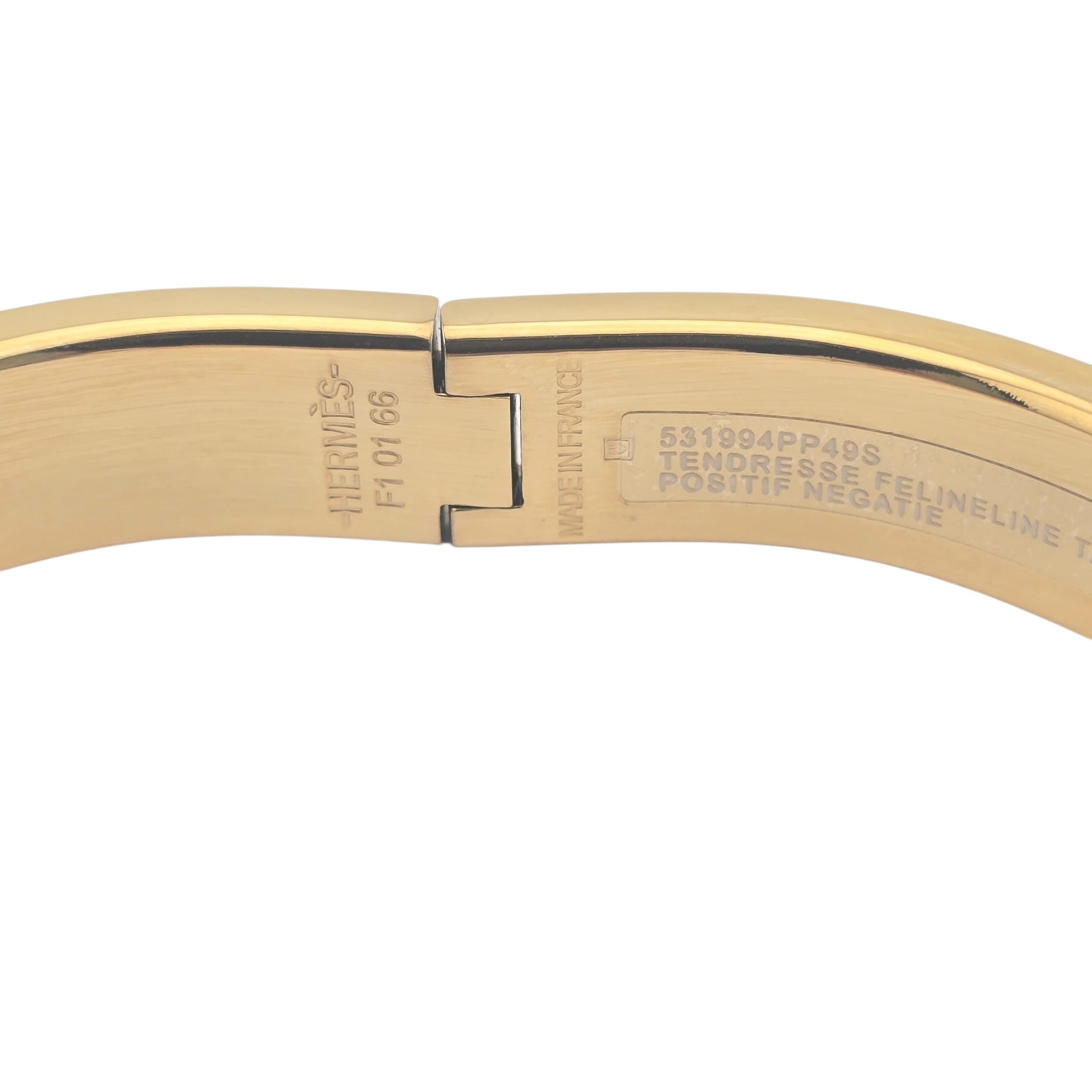 Hermes Clic H Bracelet Glitter Gold GM