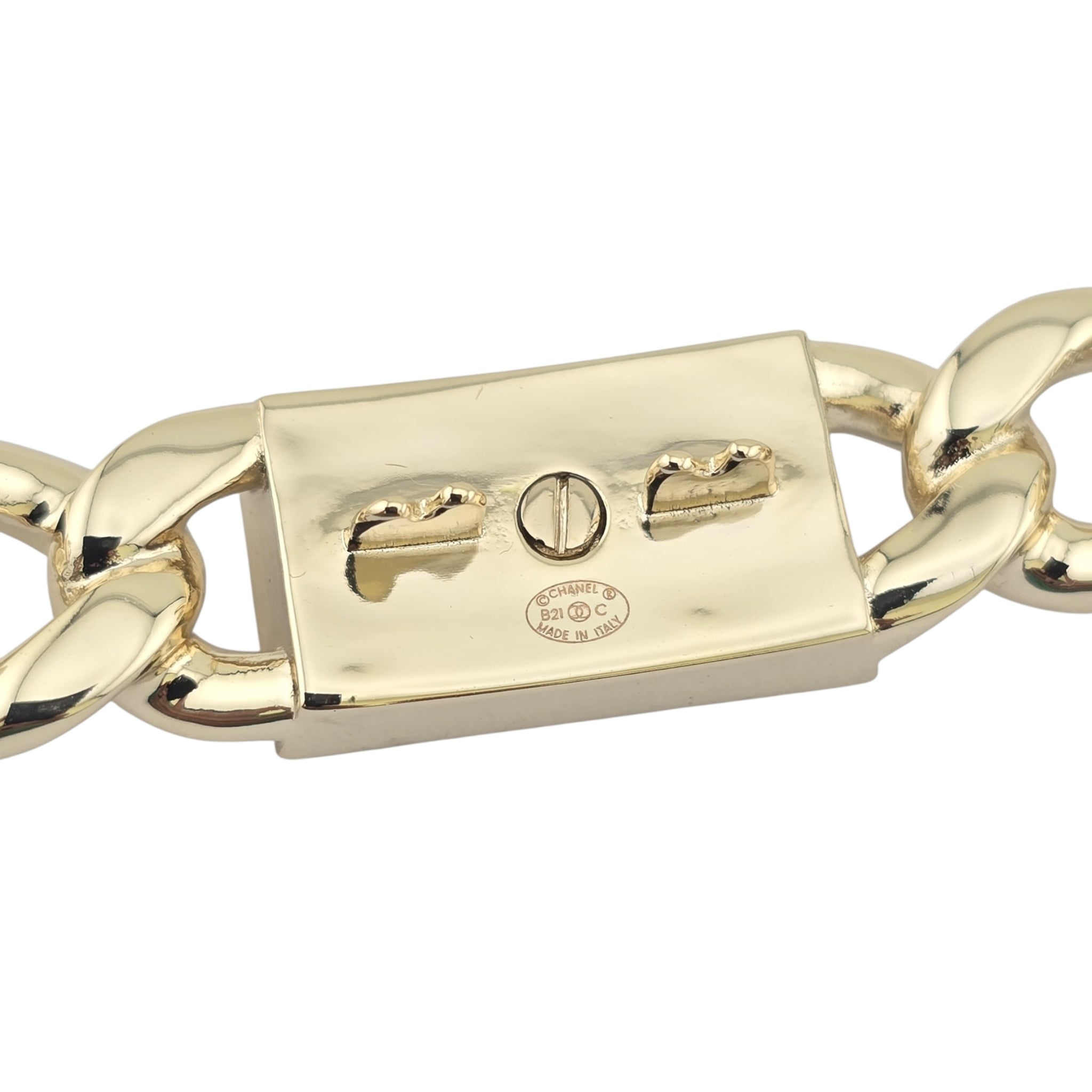 Chanel CC Crystal Chain Hair Clip Barrette Gold