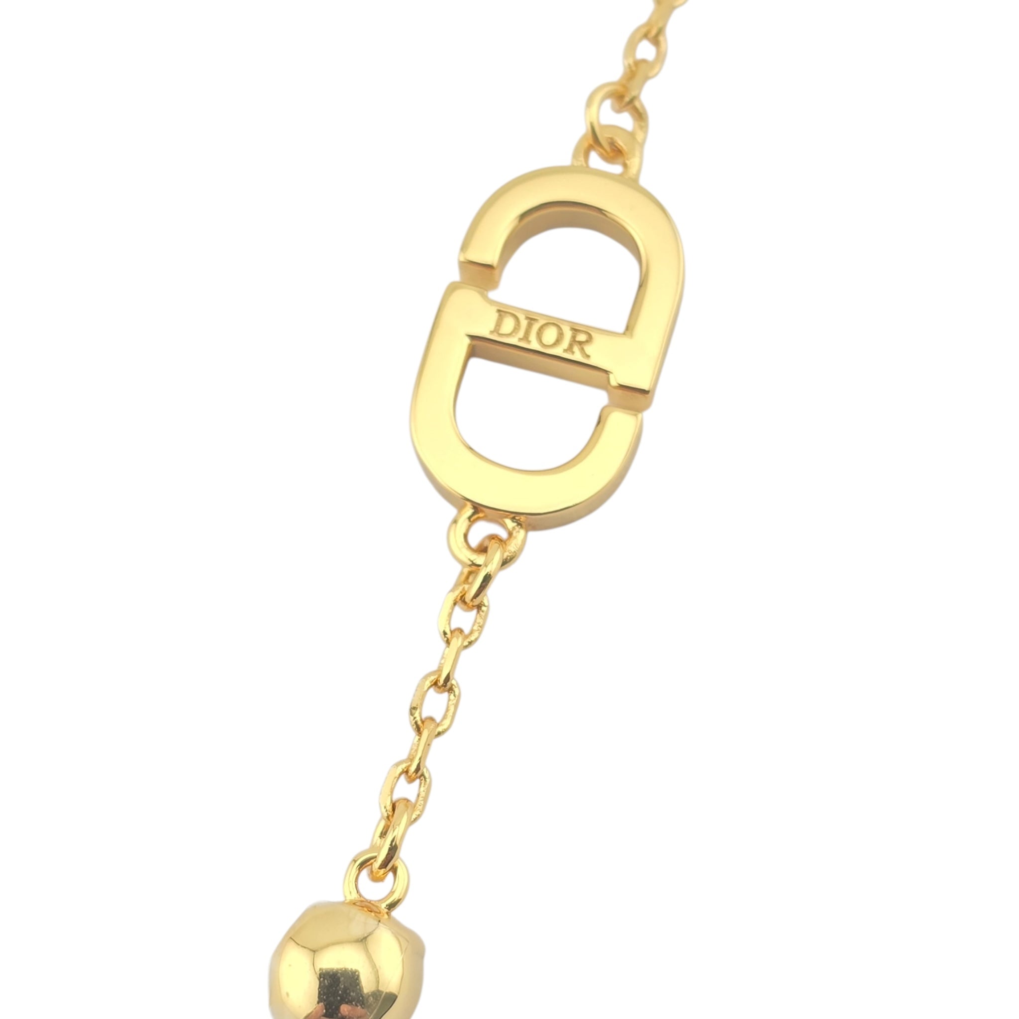 Christian Dior Petit CD Crystals Gold Tone Bracelet