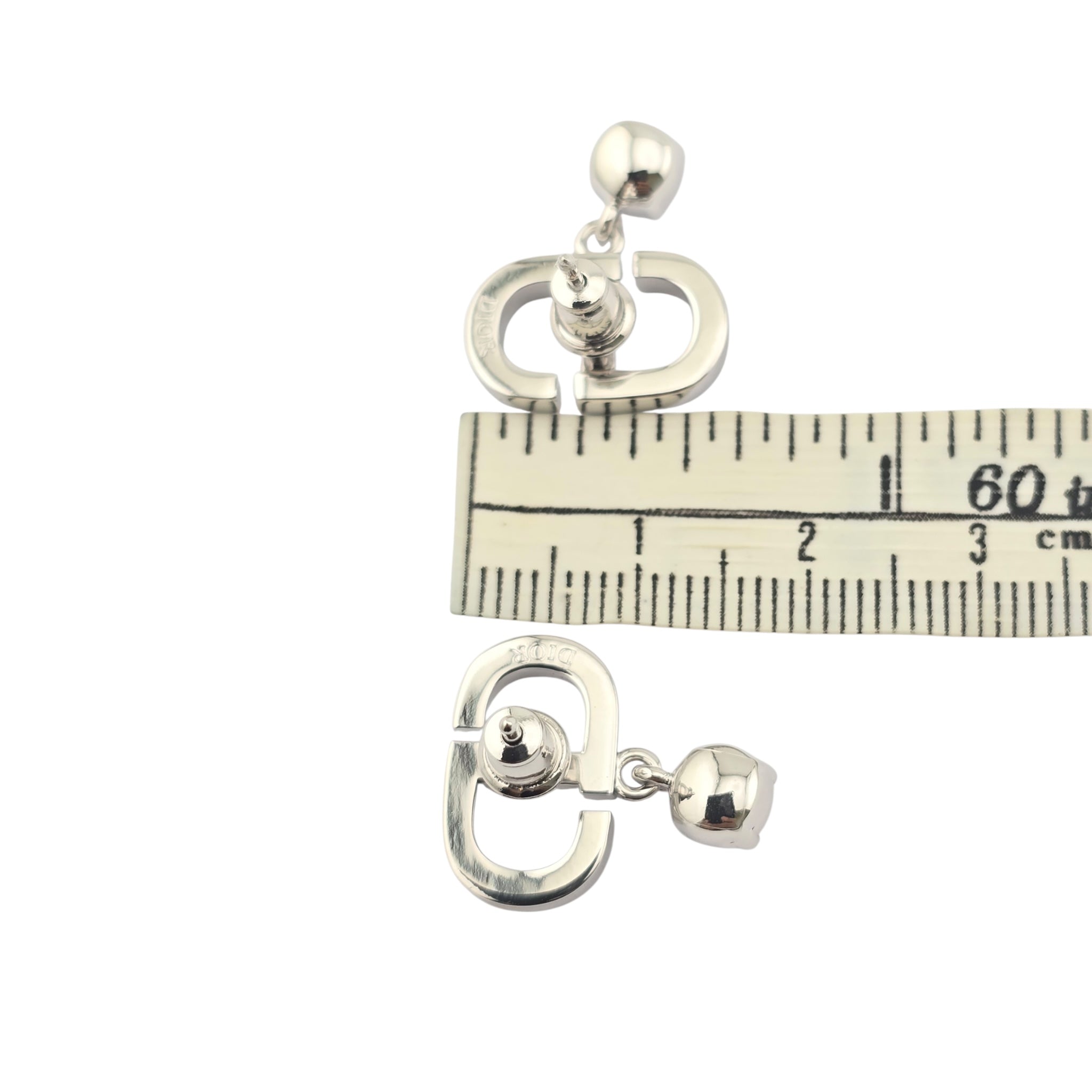 Christian Dior Petit CD Silver Crystal Earrings