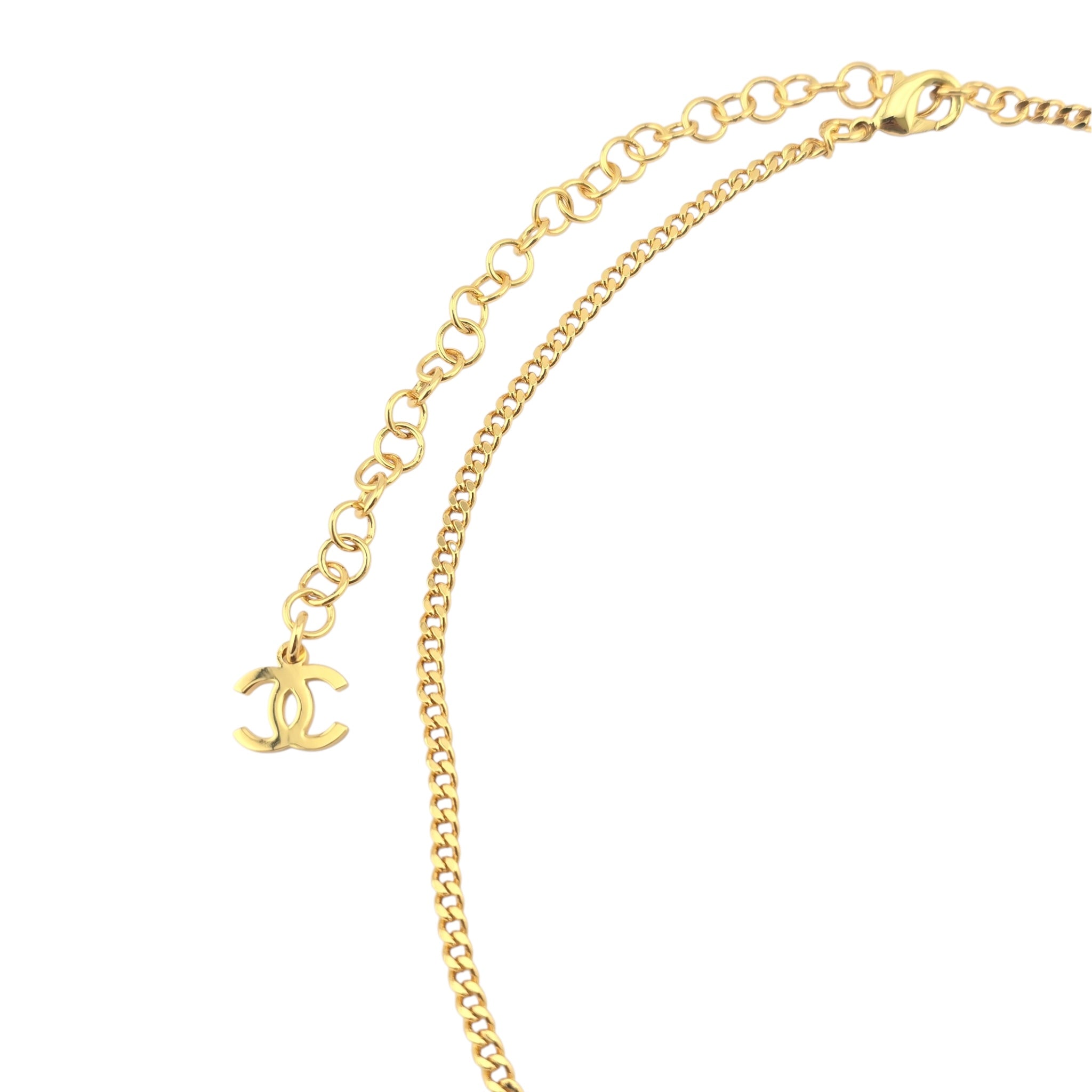 Chanel CC Logo Pendant Gold Necklace