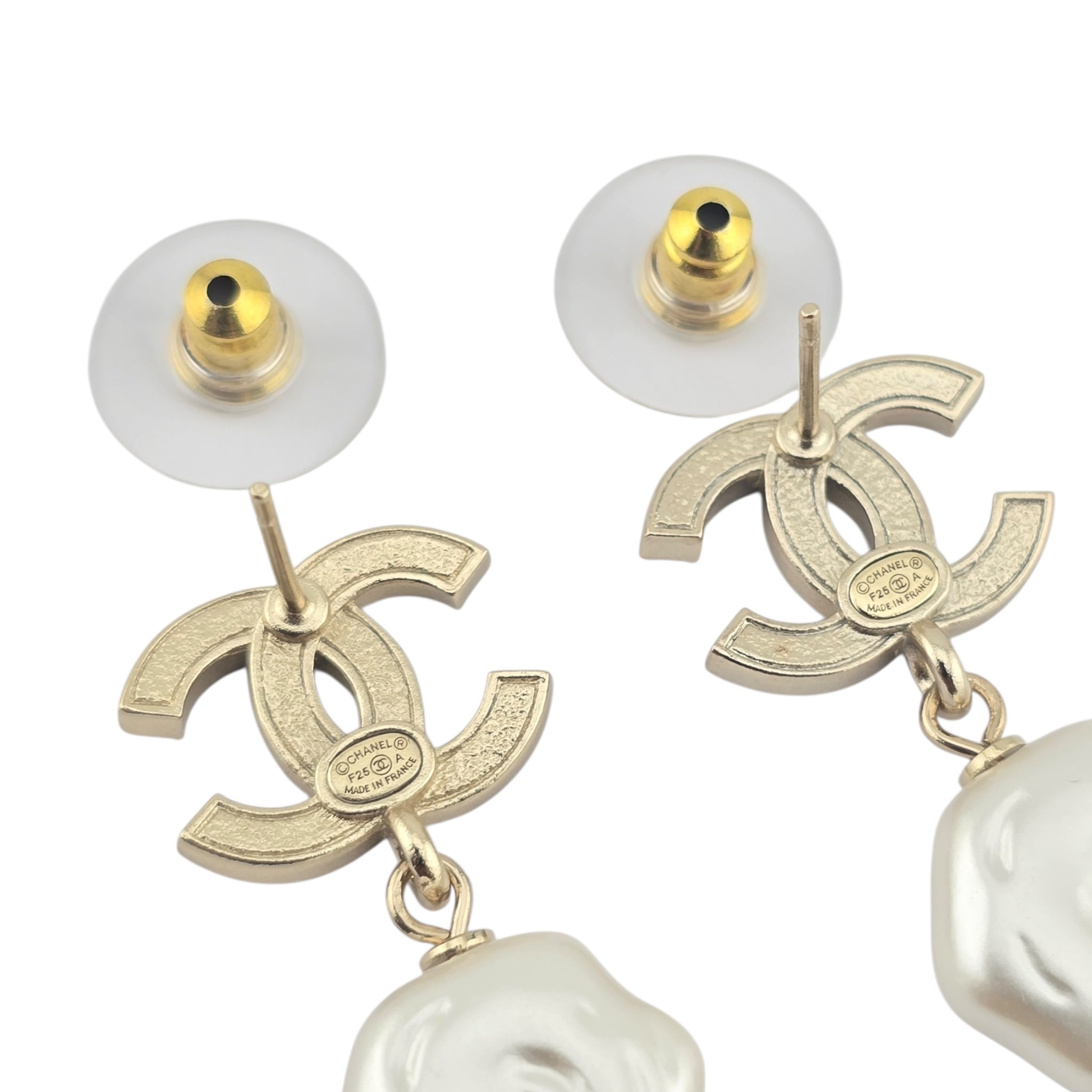 Chanel CC Drop White Resin Earrings 2025 CHANEL