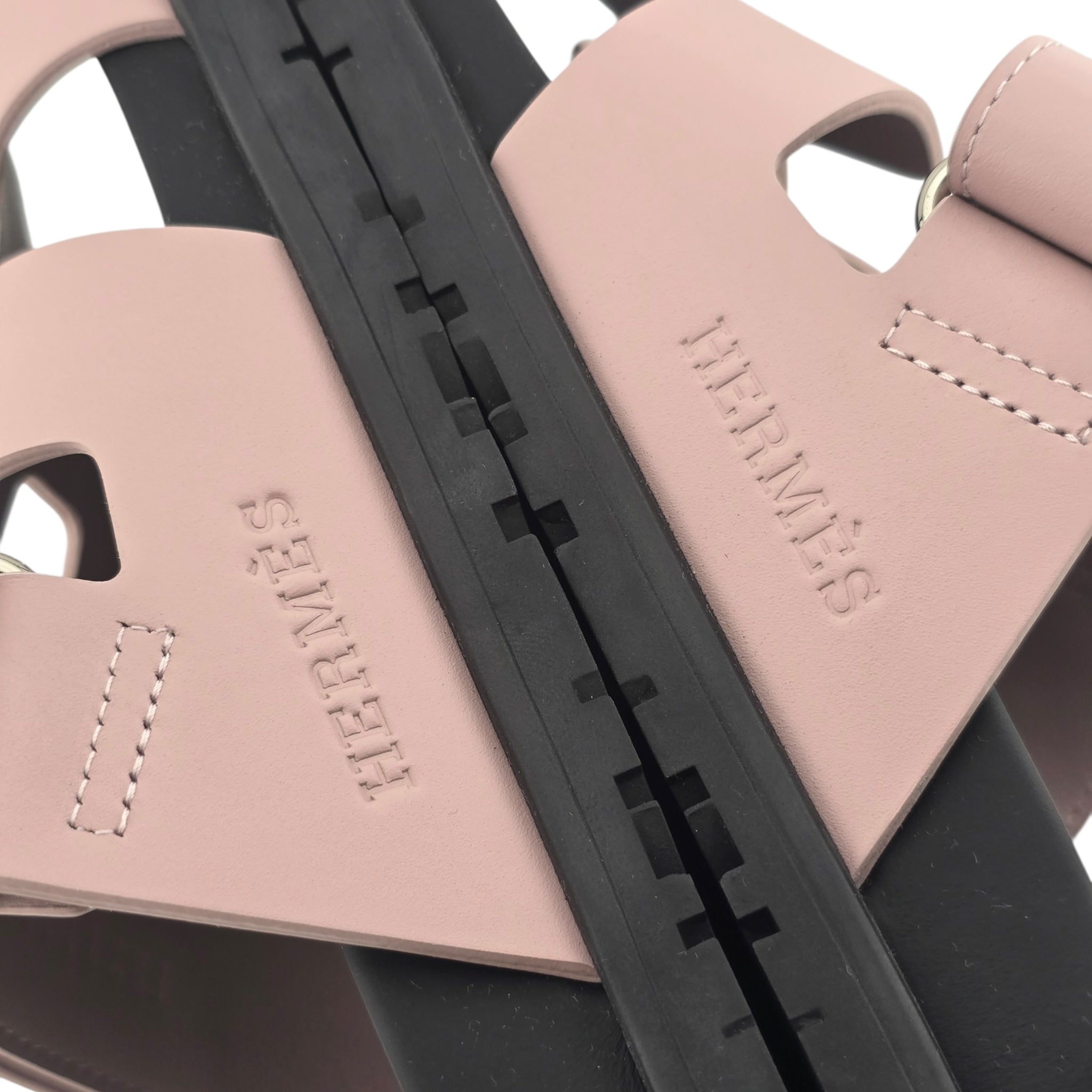 Hermes Chypre Leather Sandal Rose Cancan 39 UK6 HERMES