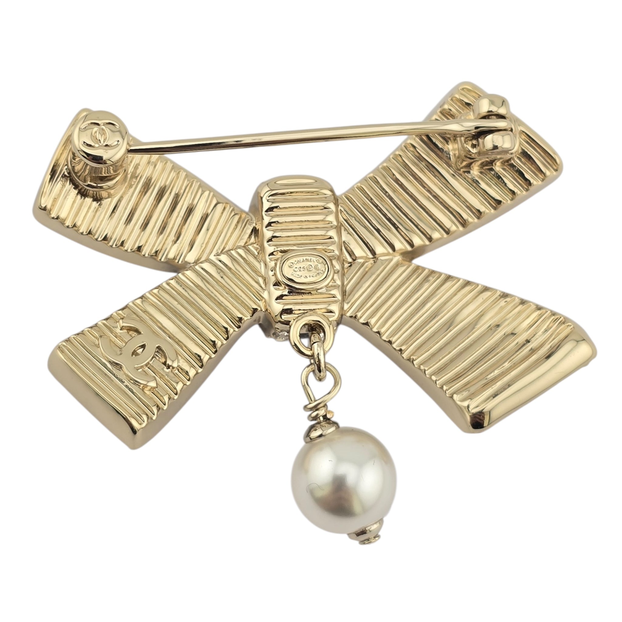 Chanel CC Gold Black Bow Brooch 2025 CHANEL