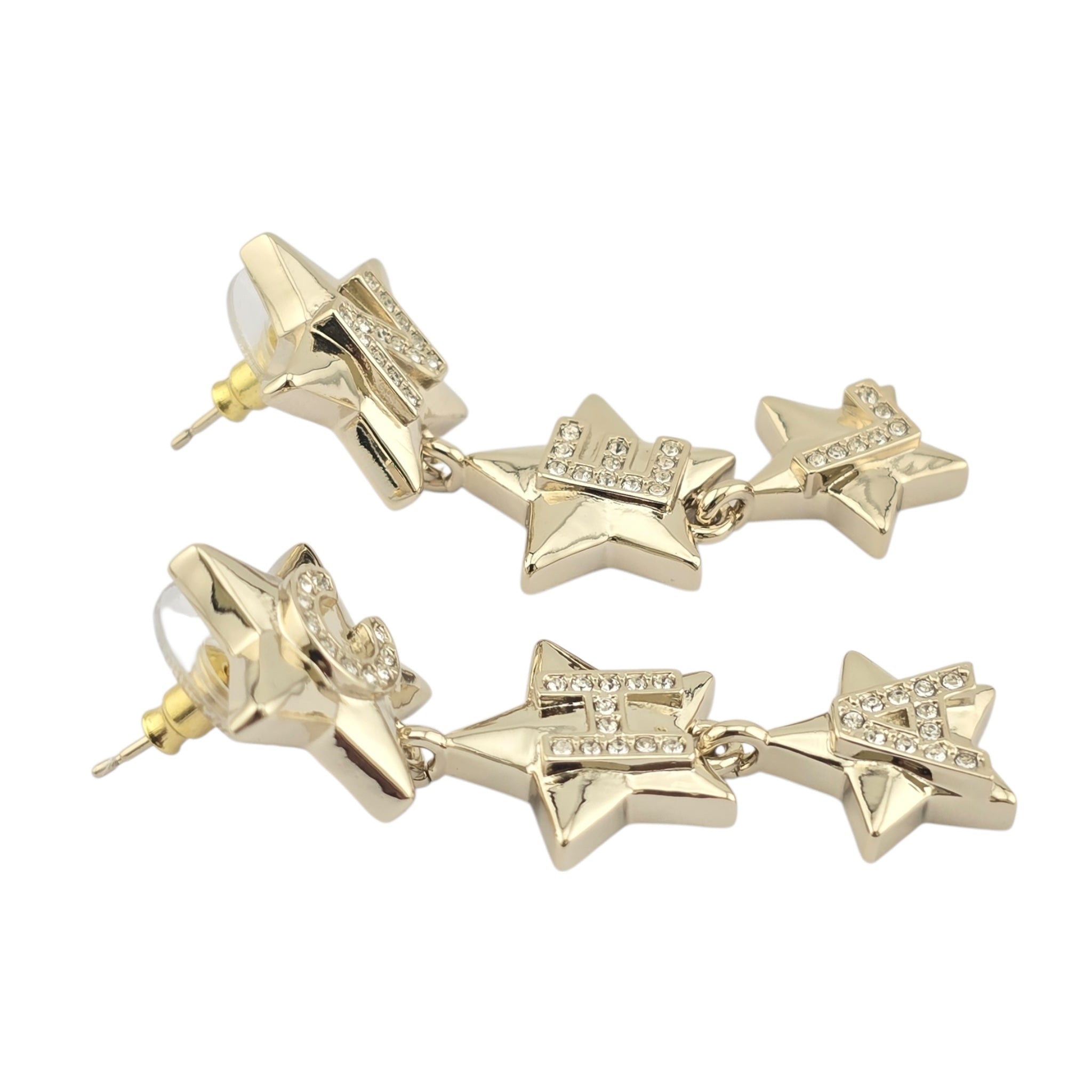 Chanel CC Gold Star Drop Earrings 2025 CHANEL