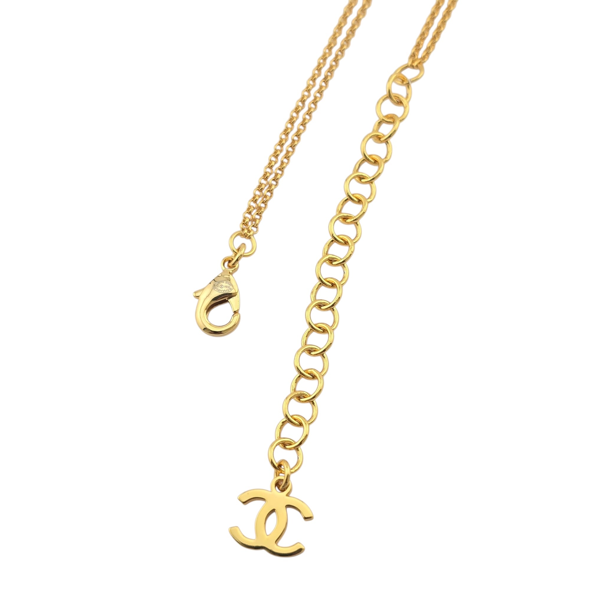 Chanel CC Round Enamel Pendant Choker Necklace 2024 CHANEL