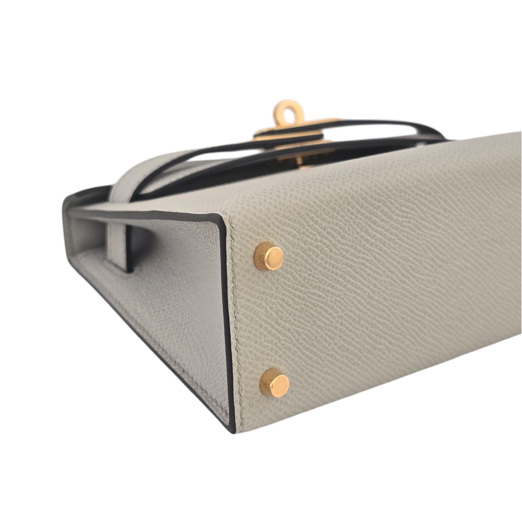 Hermes Mini Kelly II Epsom Bleu Glacier Gold Hardware HERMES