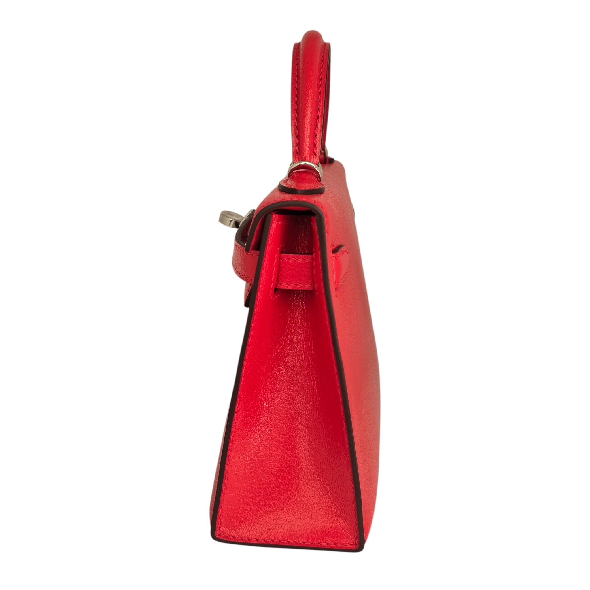 Hermes Mini Kelly II Rouge De Coeur Chèvre Chamkila Palladium Hardware HERMES