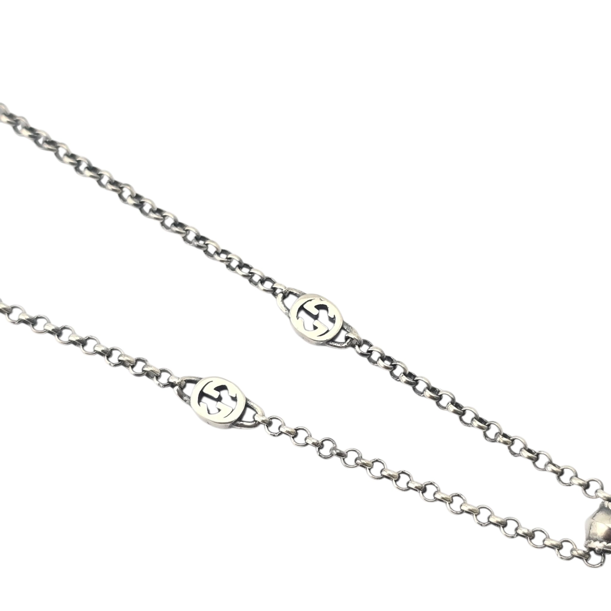 GUCCI Interlocking G Flower Sterling Silver Necklace GUCCI