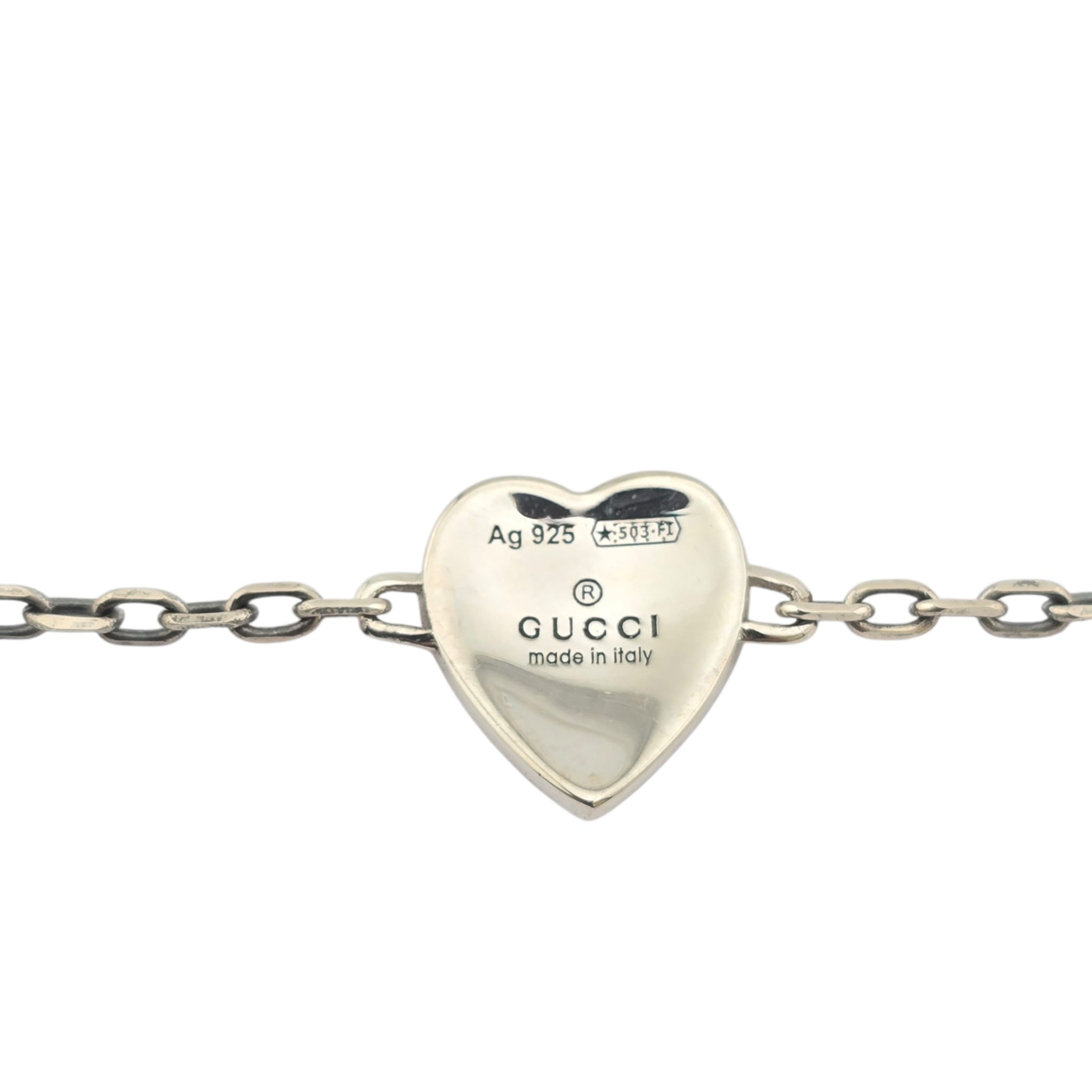 GUCCI Heart Interlocking G Silver Bracelet GUCCI