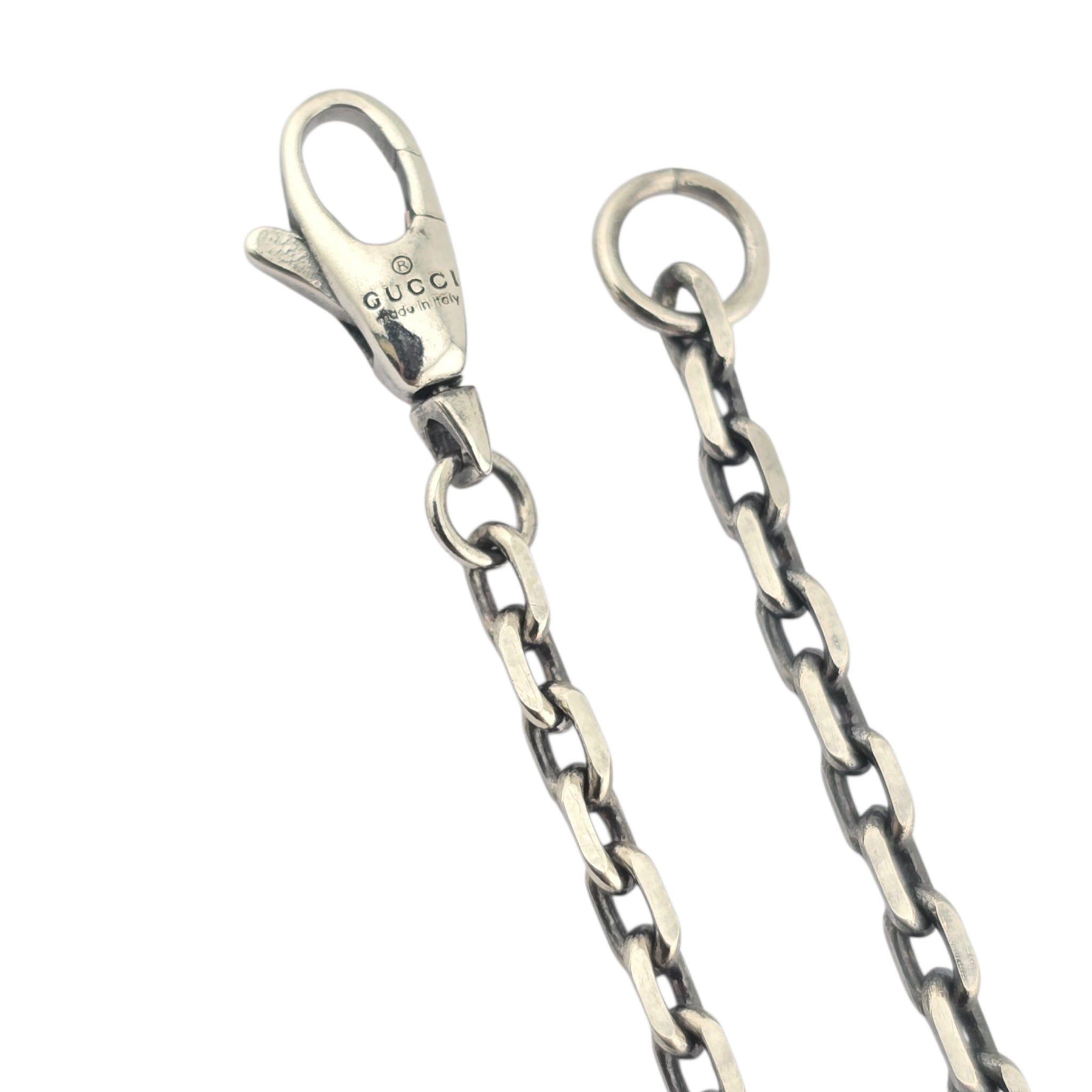 GUCCI Heart Interlocking G Silver Necklace GUCCI