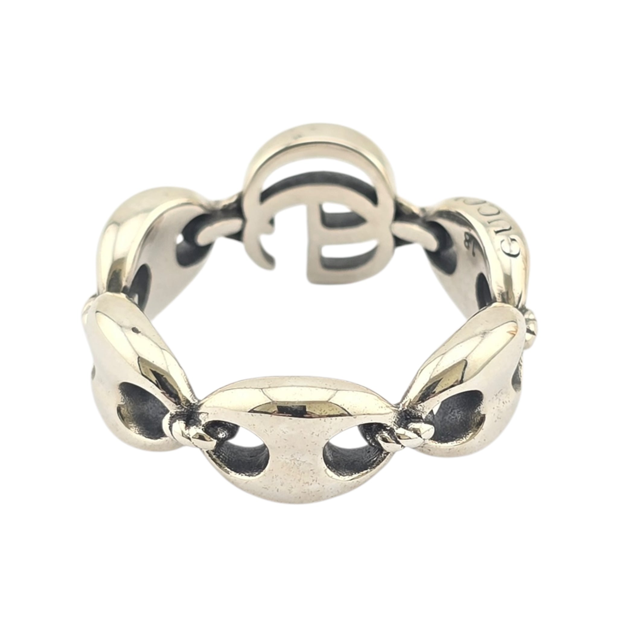 GUCCI GG Anchor Sterling Silver Ring GUCCI