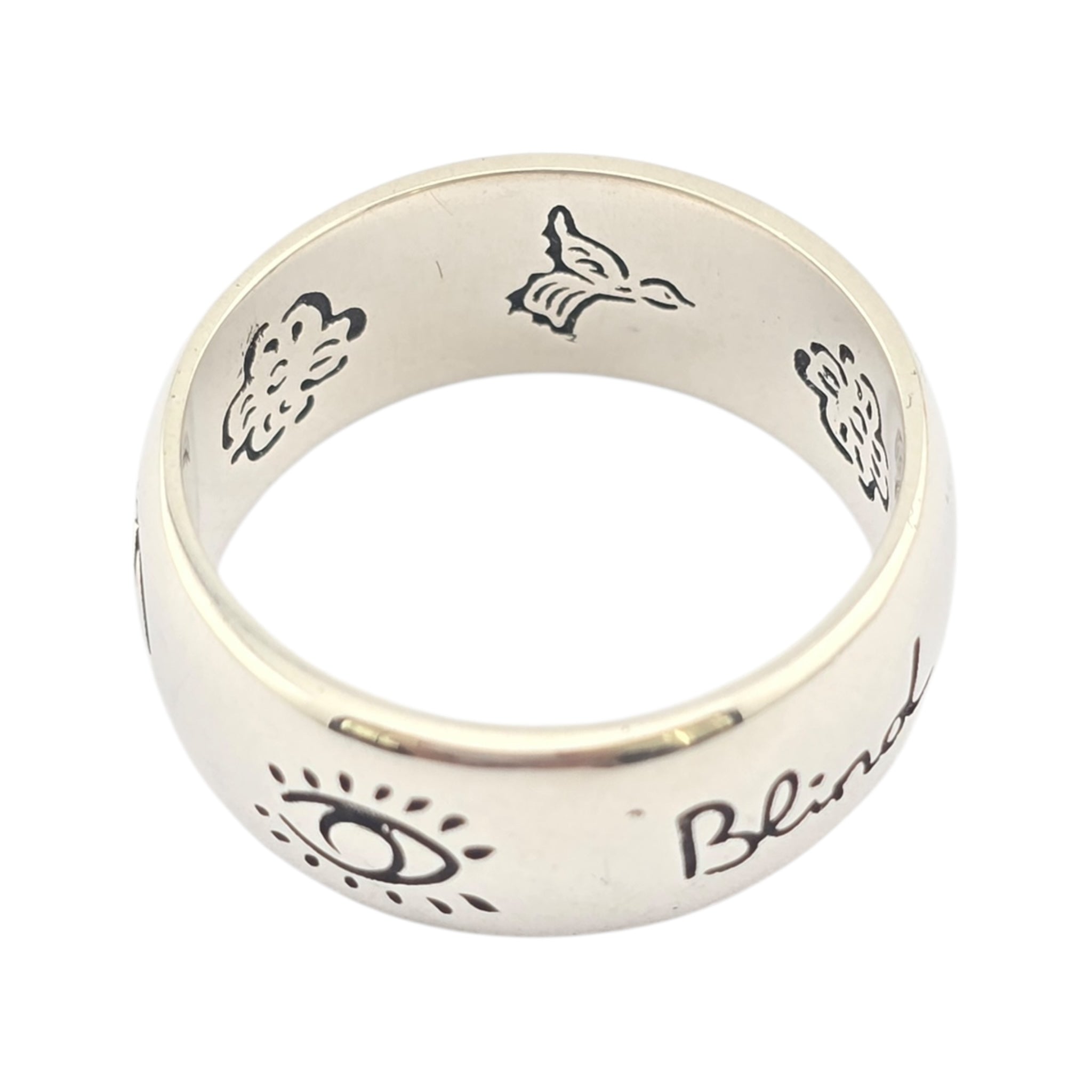 GUCCI Blind for Love Sterling Silver Ring GUCCI