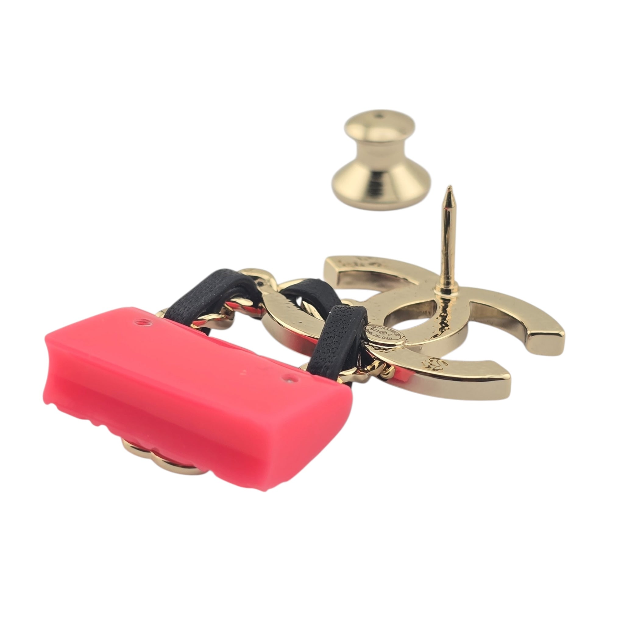 Chanel CC Matelasse Pink Gold Brooch B23 CHANEL