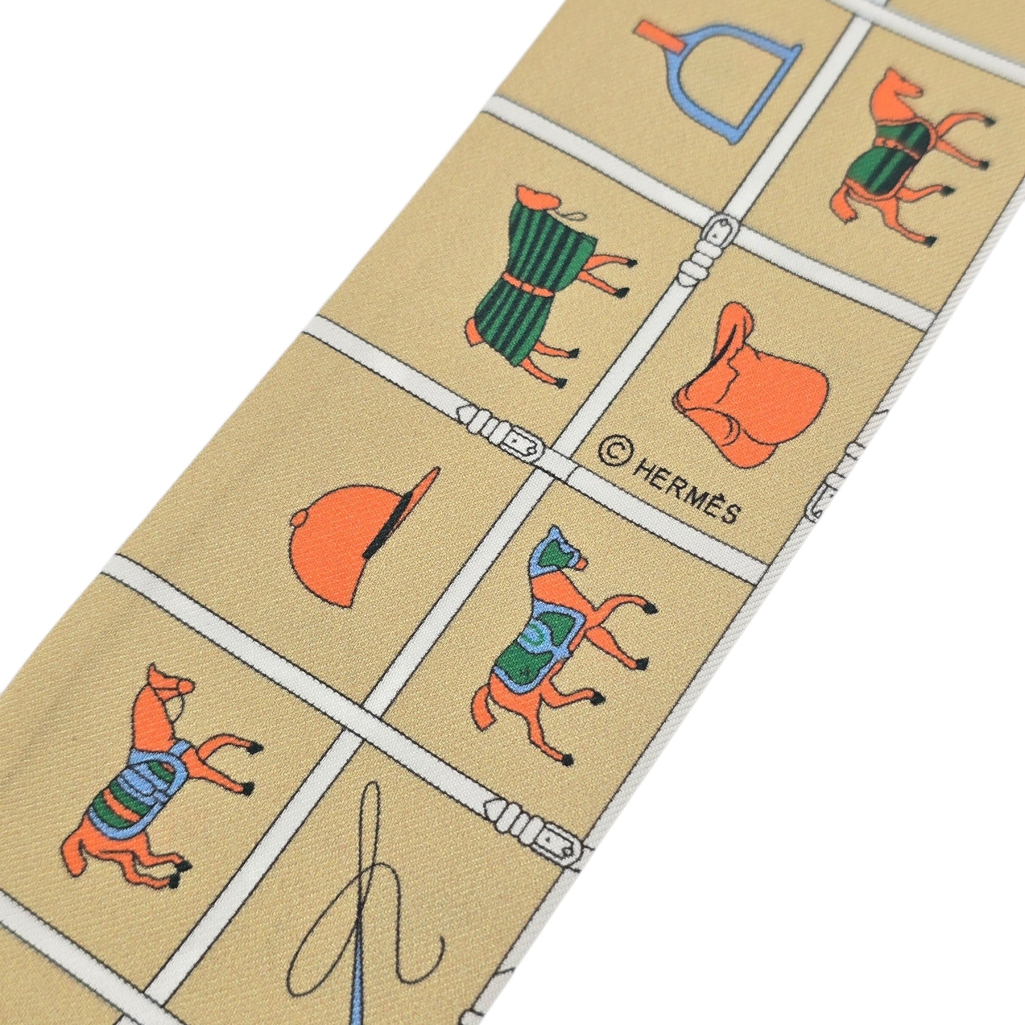 Hermes Silk Couvertures Et Tenues Twilly Mordore White Blue HERMES