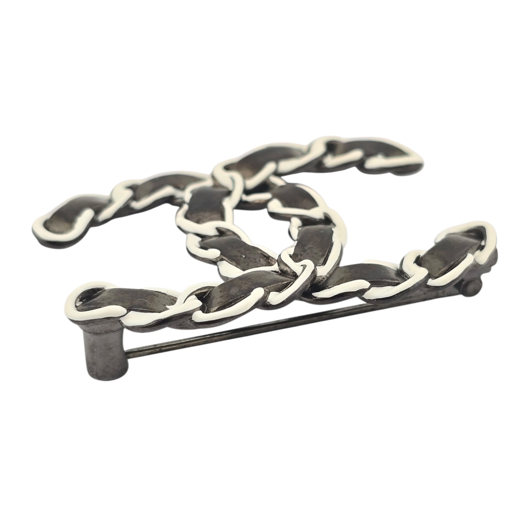 Chanel Metallic Lambskin Chain CC Brooch 2022 CHANEL