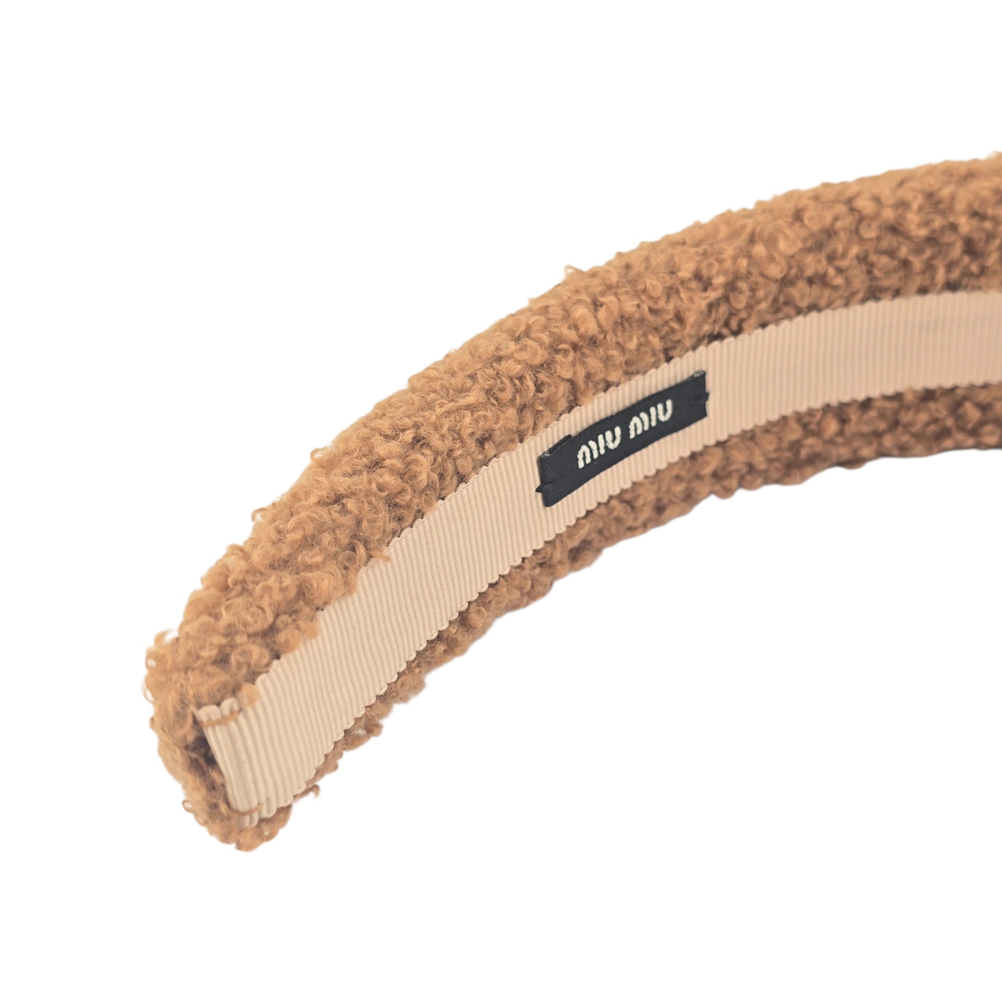 Miu Miu Shearling Logo Headband MIU MIU