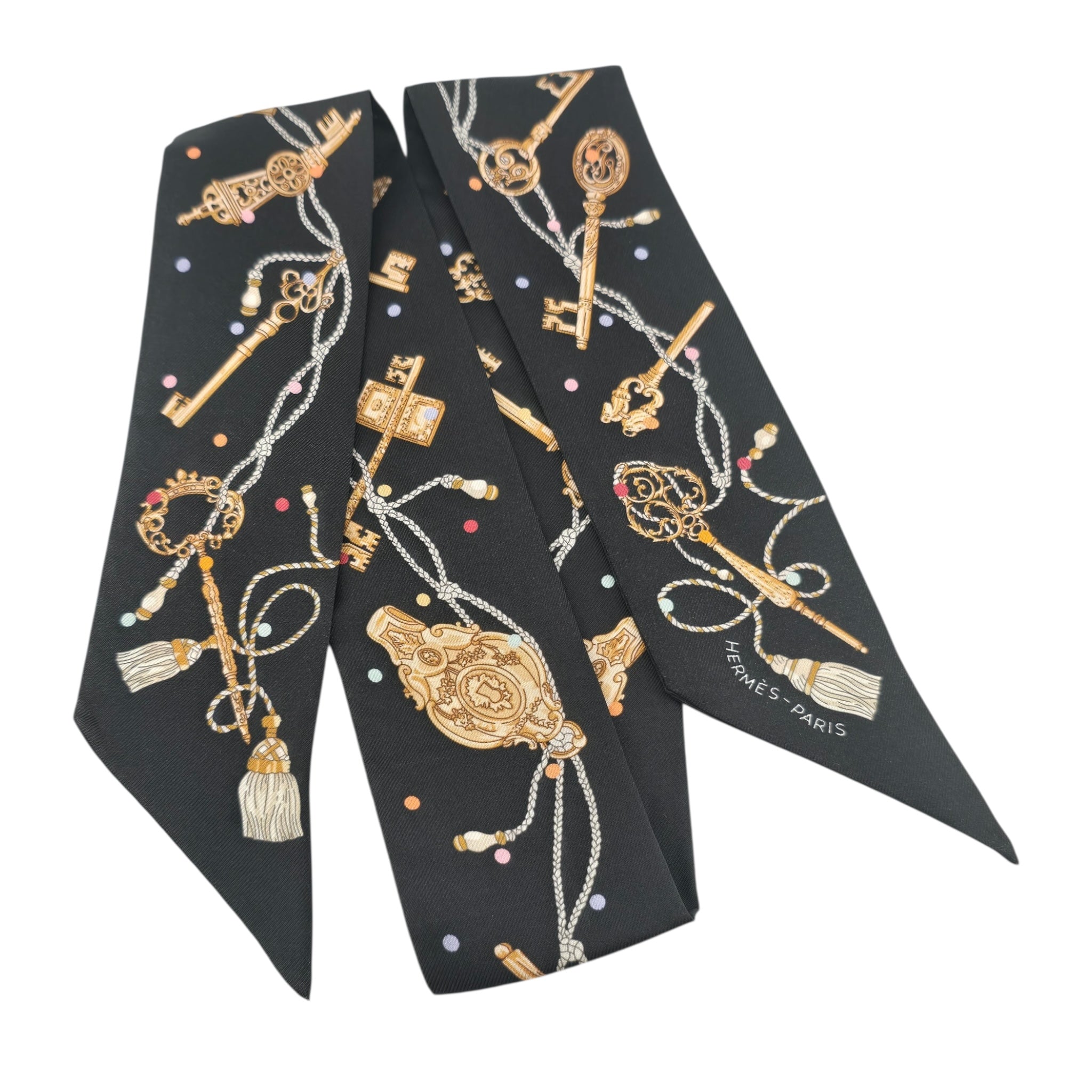 Hermes Silk Les Cles a Pois Twilly HERMES